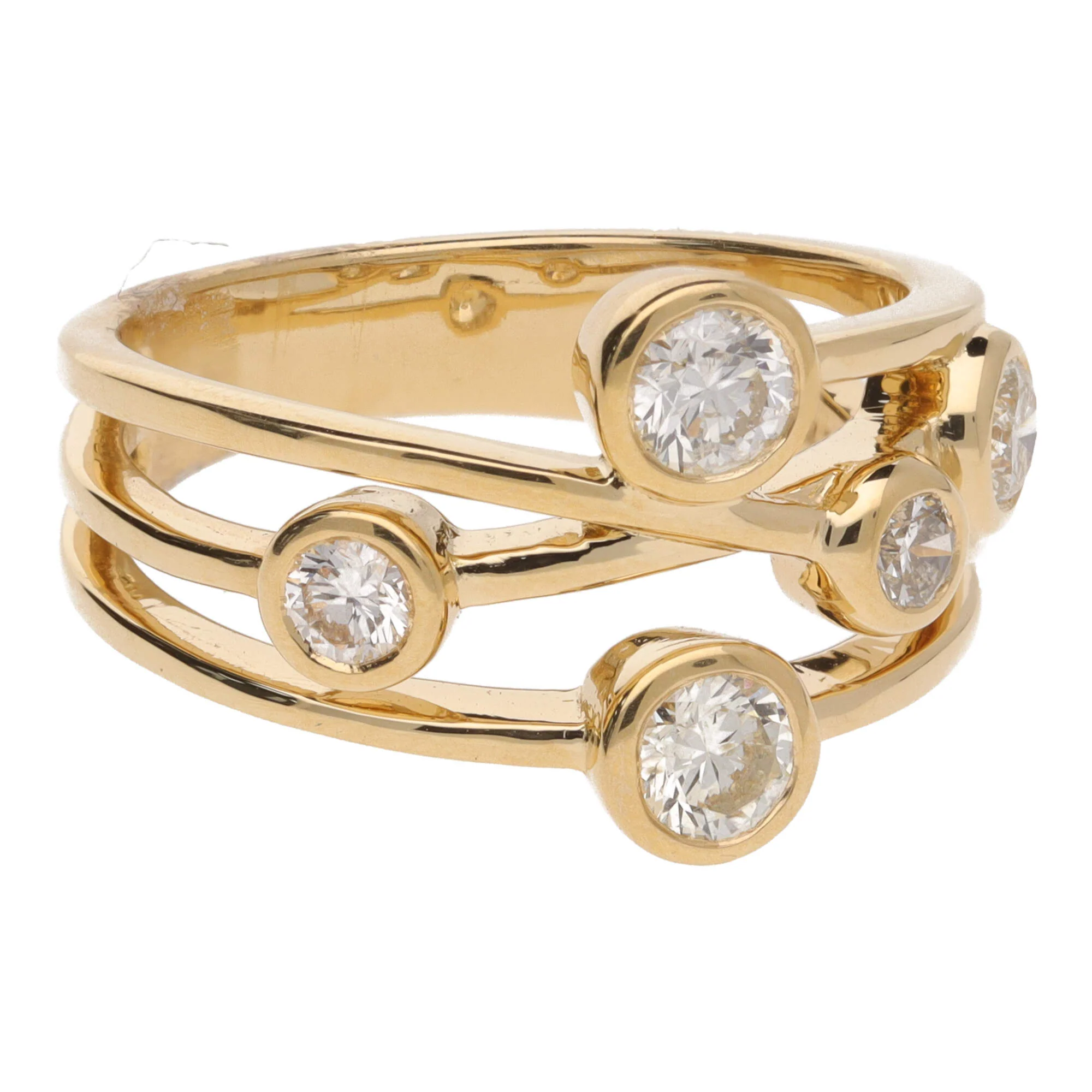 Diamond 0.88ct 18ct Yellow Gold Bubble Ring - Image 3