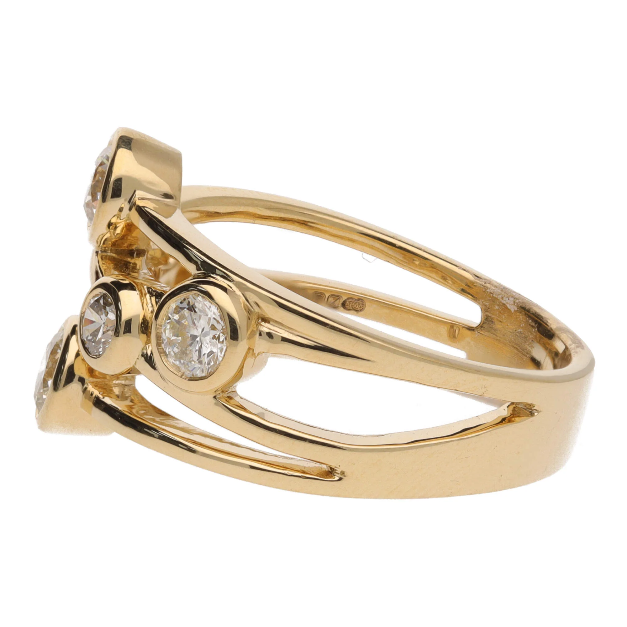 Diamond 0.88ct 18ct Yellow Gold Bubble Ring - Image 4