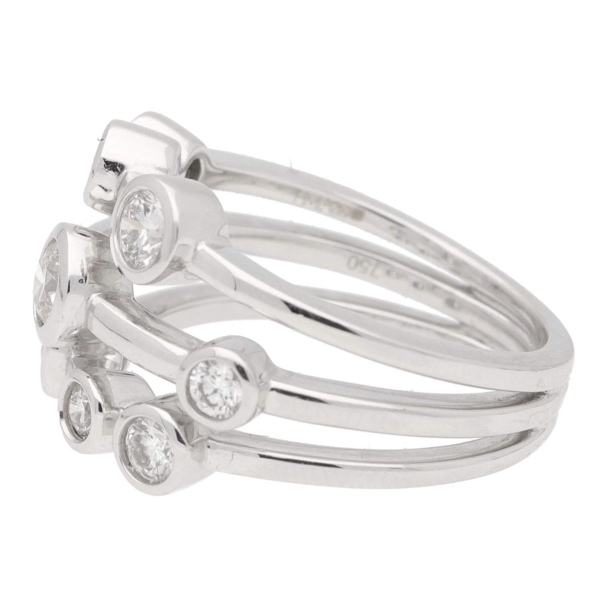 Diamond 0.98ct Three Strand 18ct White Gold Ring - Image 3