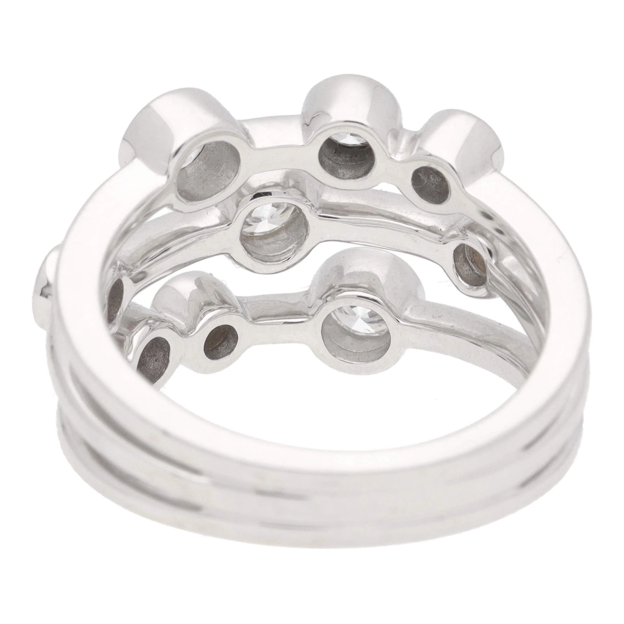 Diamond 0.98ct Three Strand 18ct White Gold Ring - Image 4