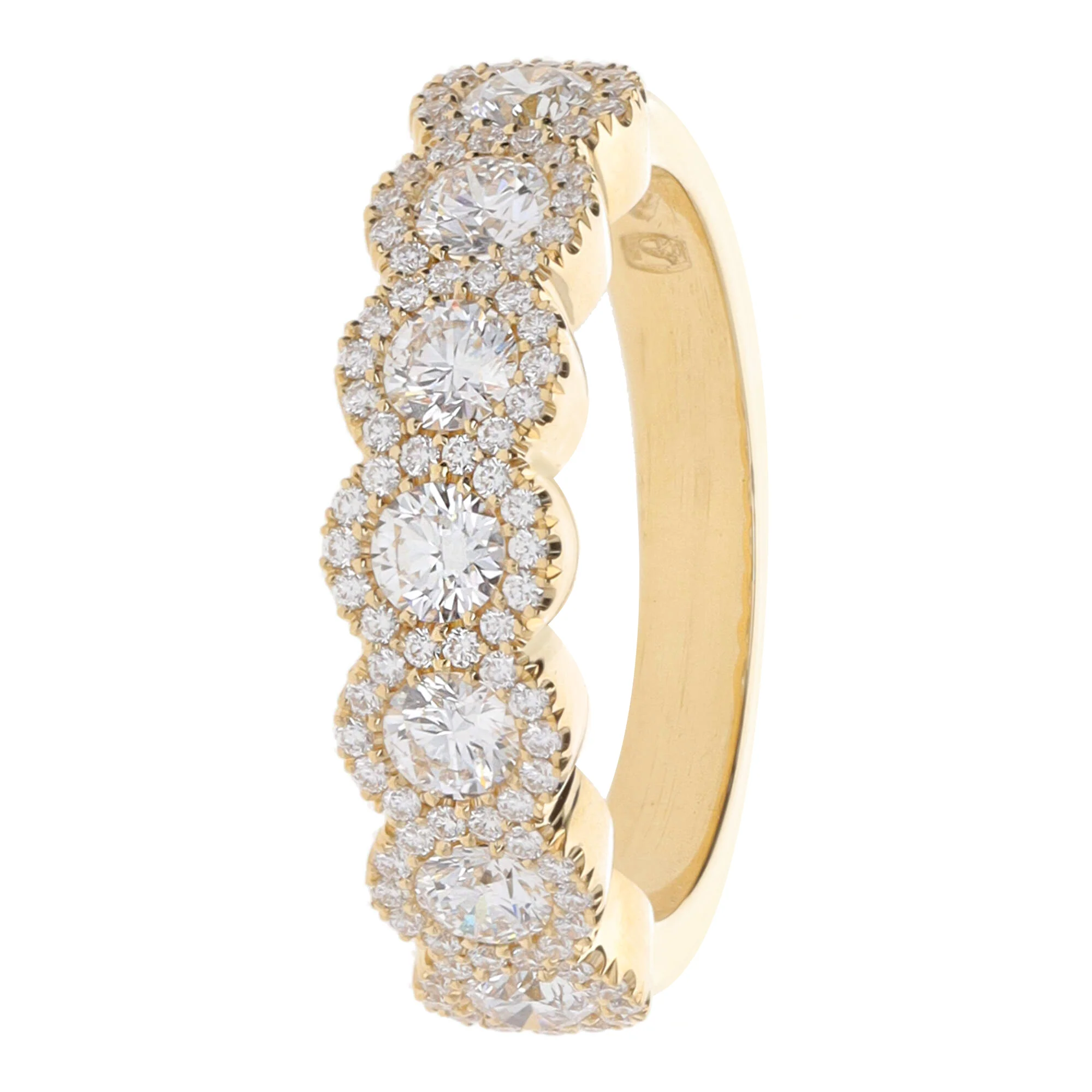 Diamond 1.03ct 18ct Yellow Gold Cluster Eternity Ring