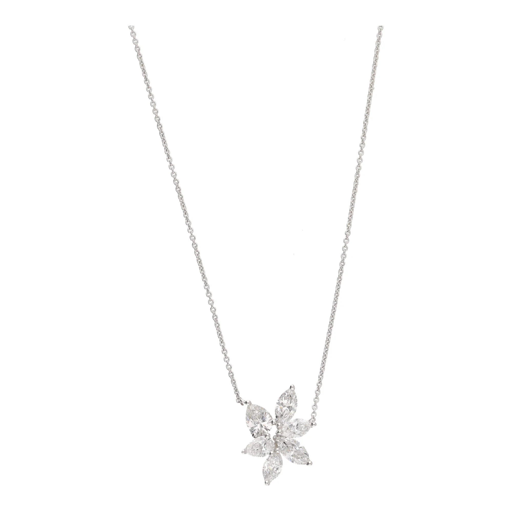 Diamond 1.18ct Starburst 18ct White Gold Necklace