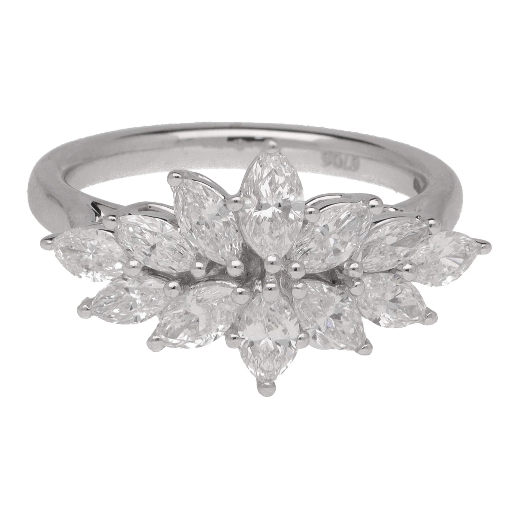 Diamond 1.40ct Starburst Platinum Ring - Image 3