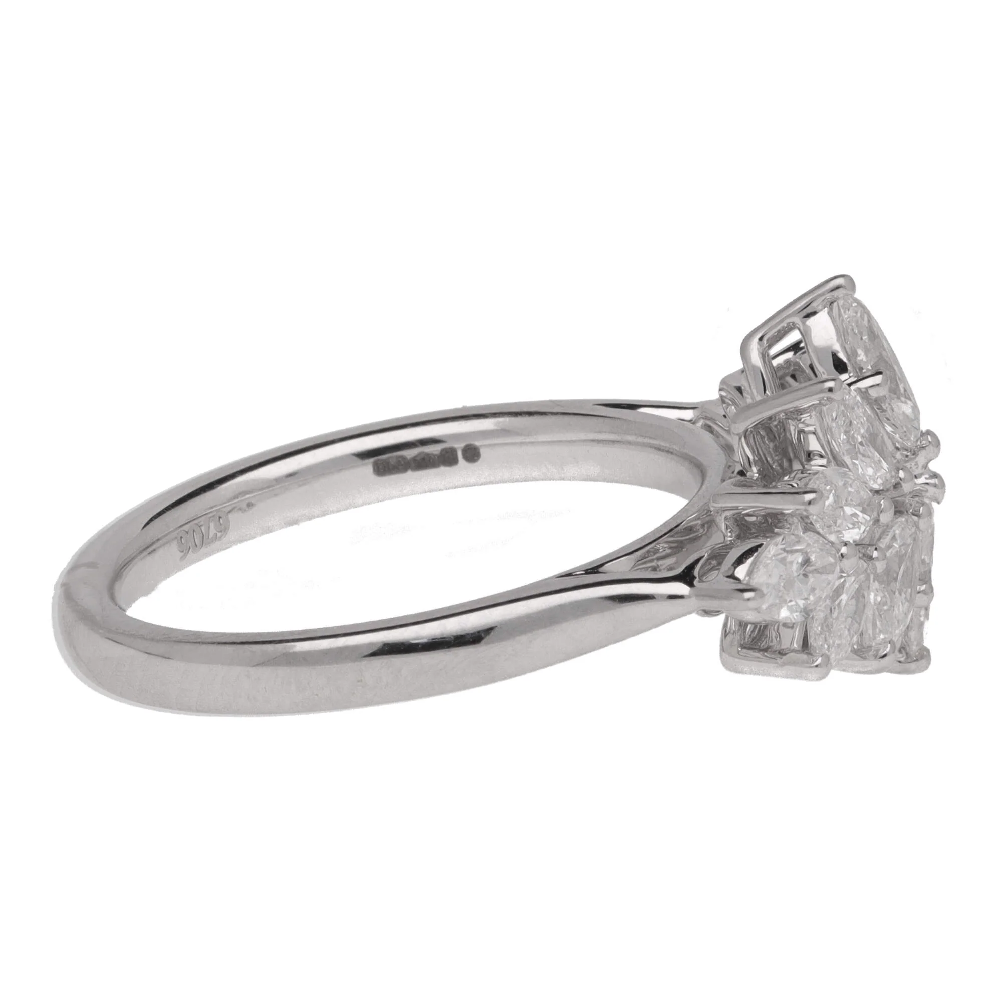 Diamond 1.40ct Starburst Platinum Ring - Image 4