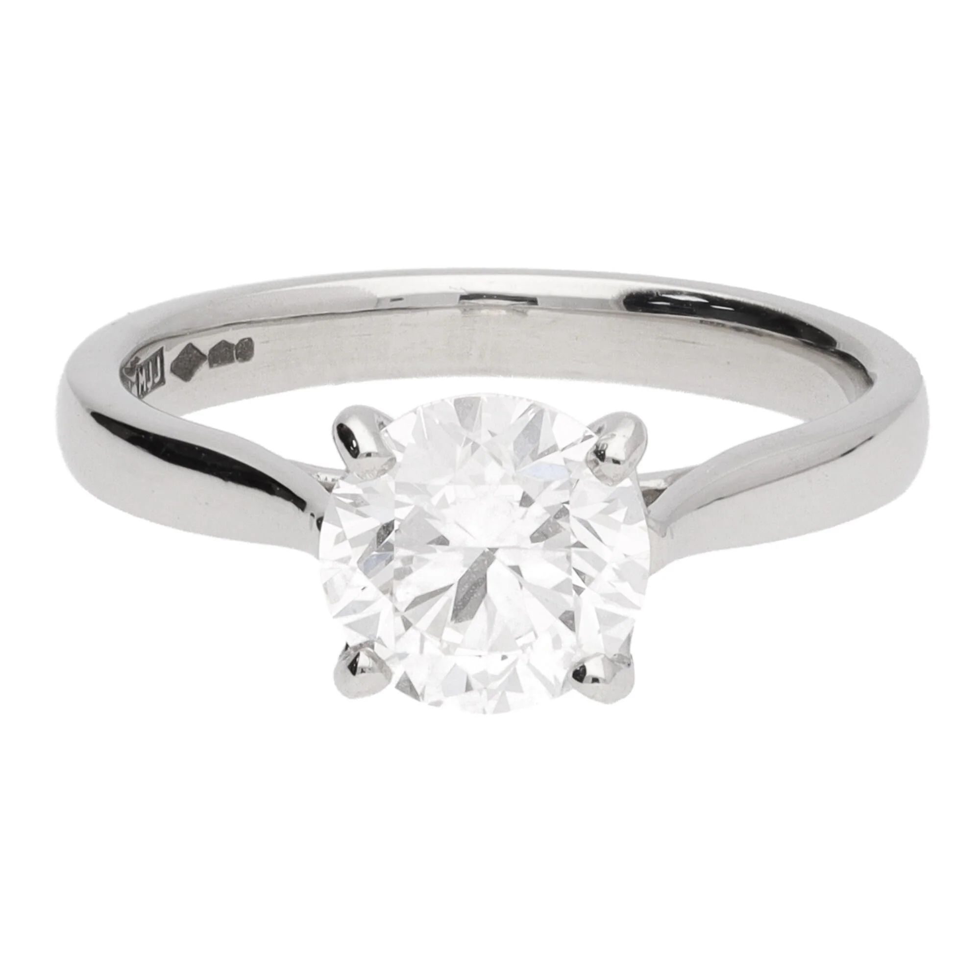 Diamond 1.51ct E SI1 Platinum Single Stone Ring - Image 2