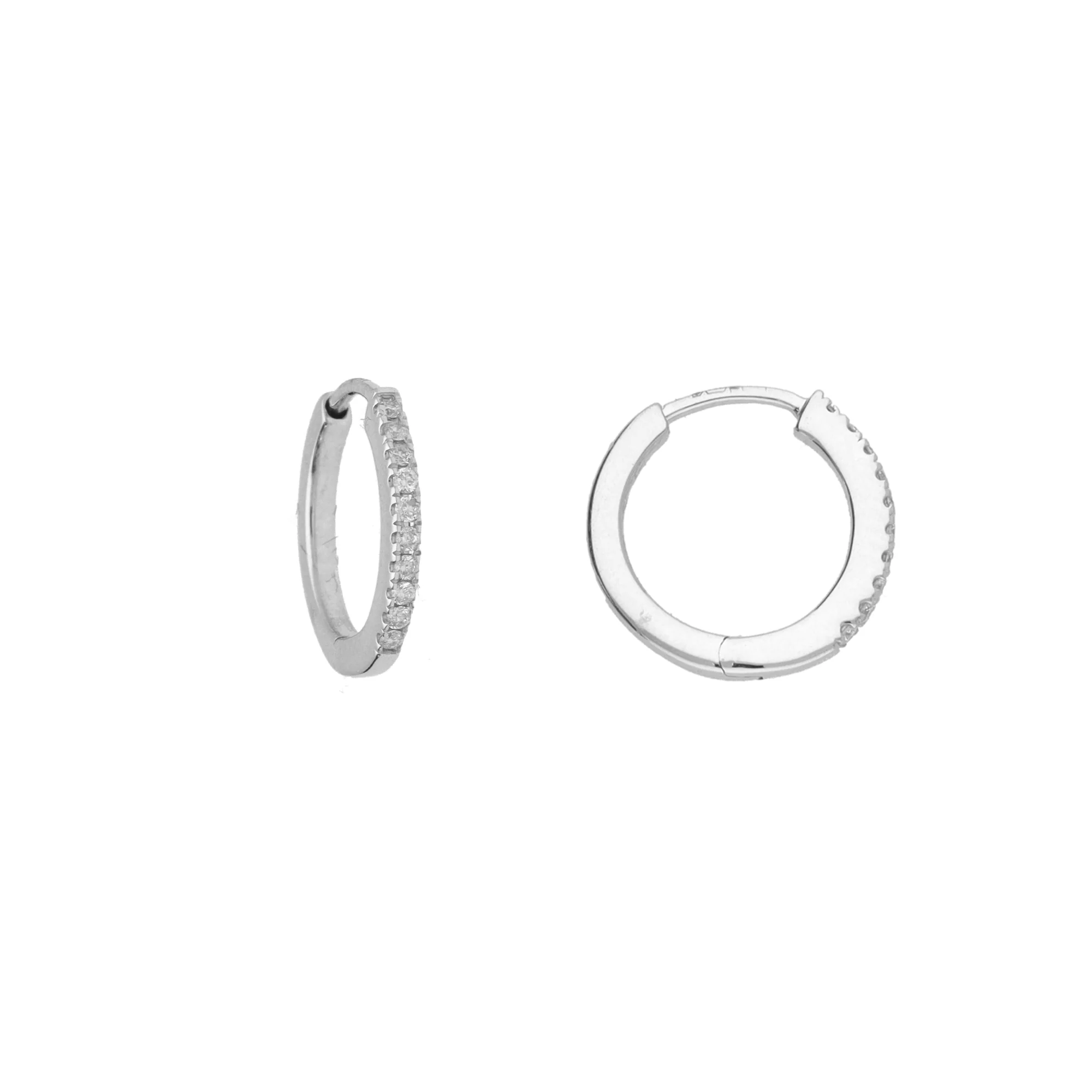 Diamond 13mm 0.10ct 18ct White Gold Hoop Earrings