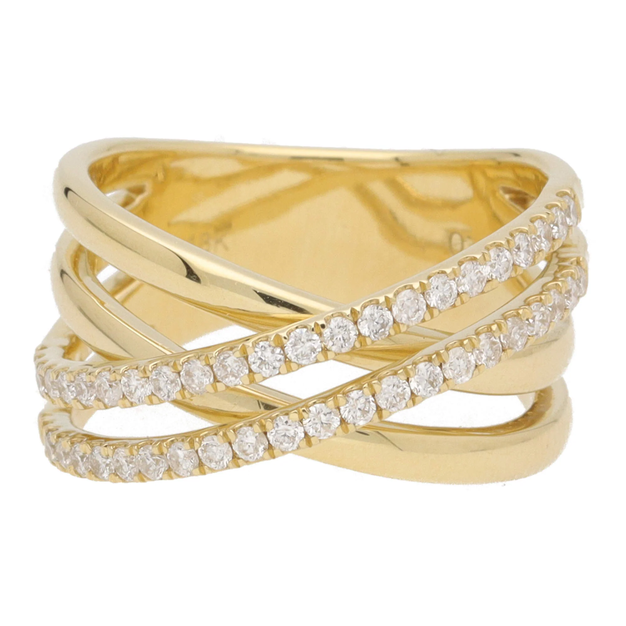 Diamond 18ct Yellow Gold Four Strand Crossover Ring - Image 2