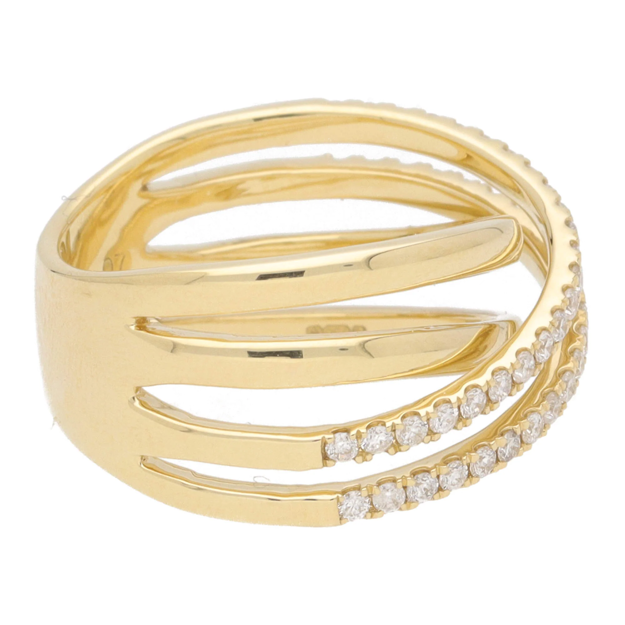Diamond 18ct Yellow Gold Four Strand Crossover Ring - Image 3