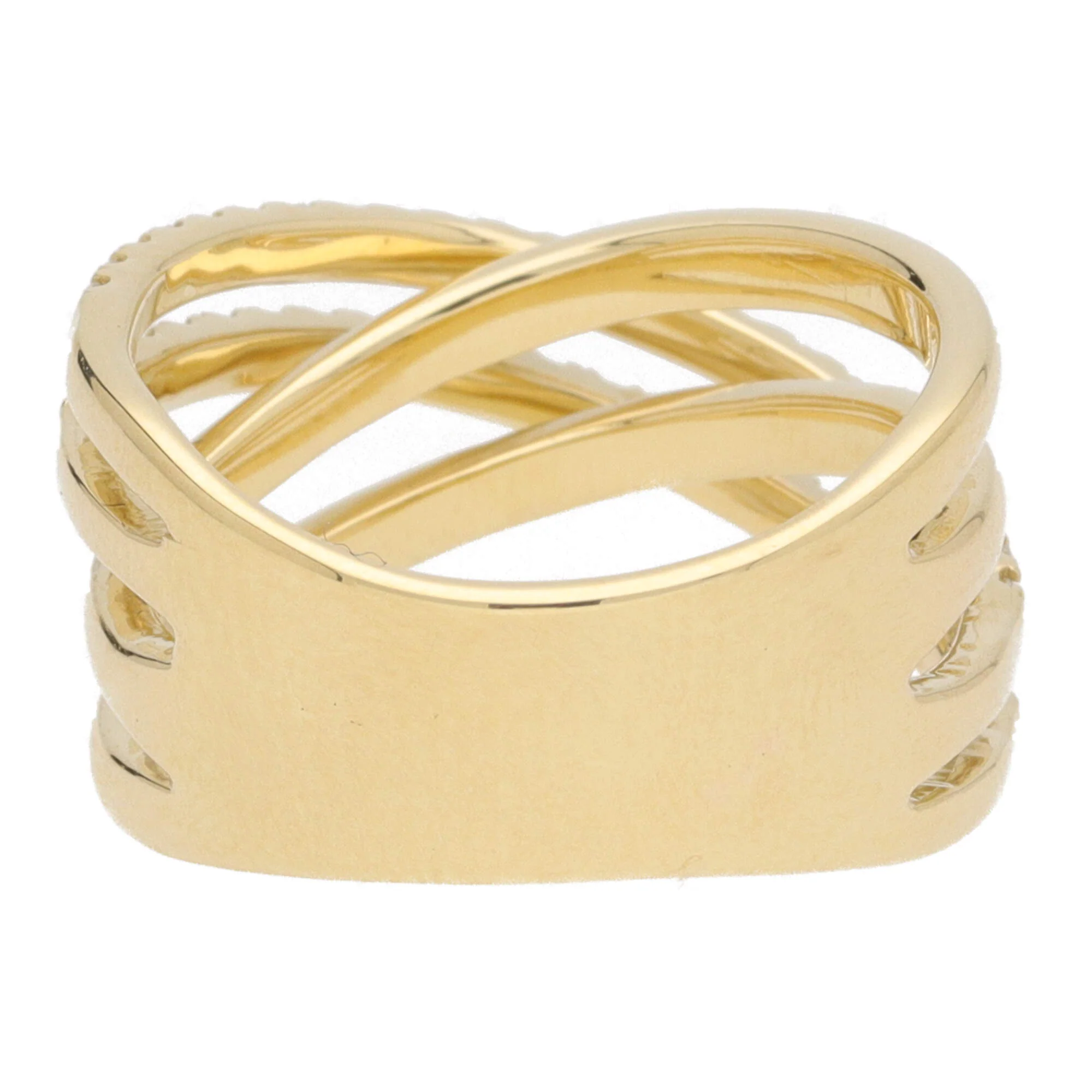 Diamond 18ct Yellow Gold Four Strand Crossover Ring - Image 4
