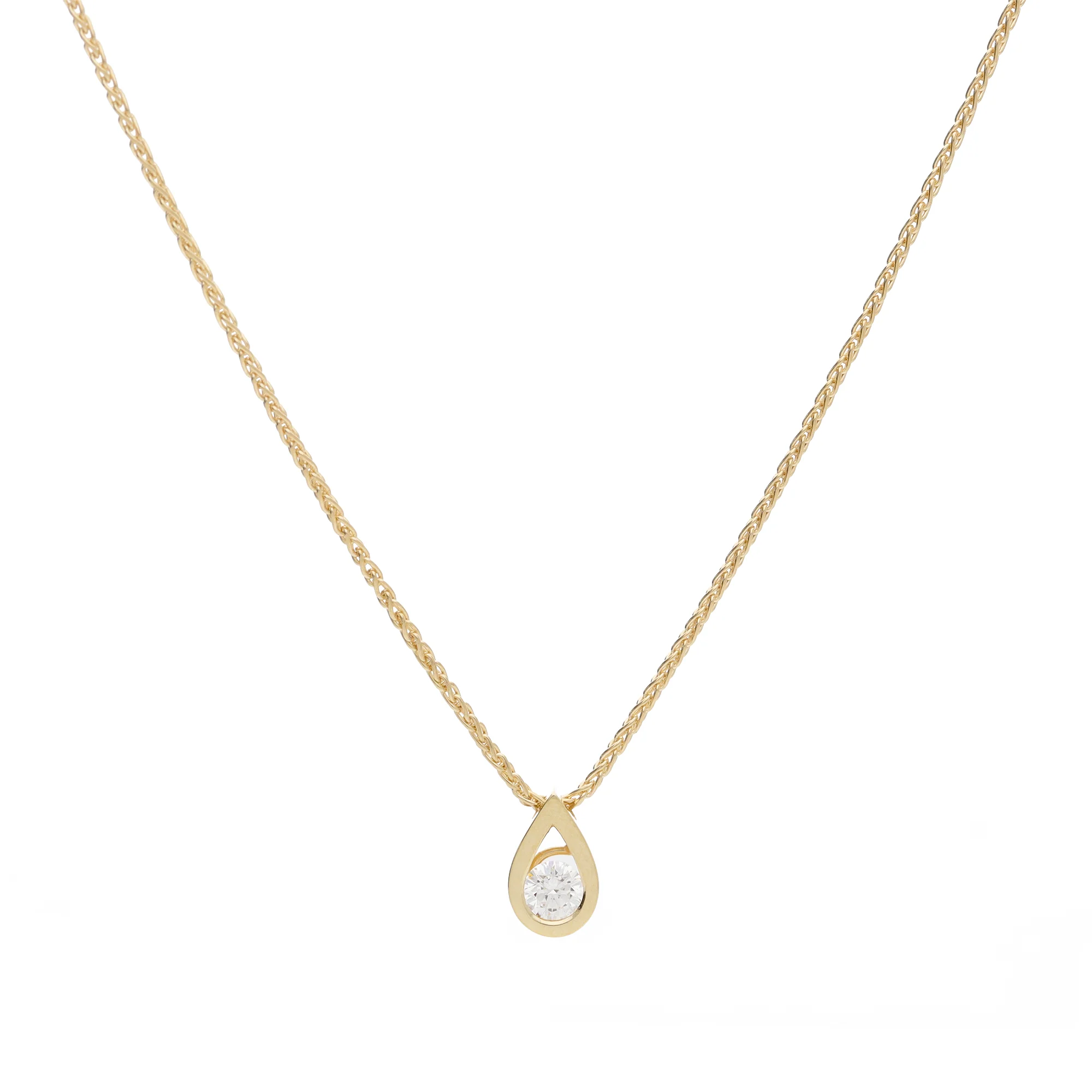 Diamond 18ct Yellow Gold Teardrop Pendant