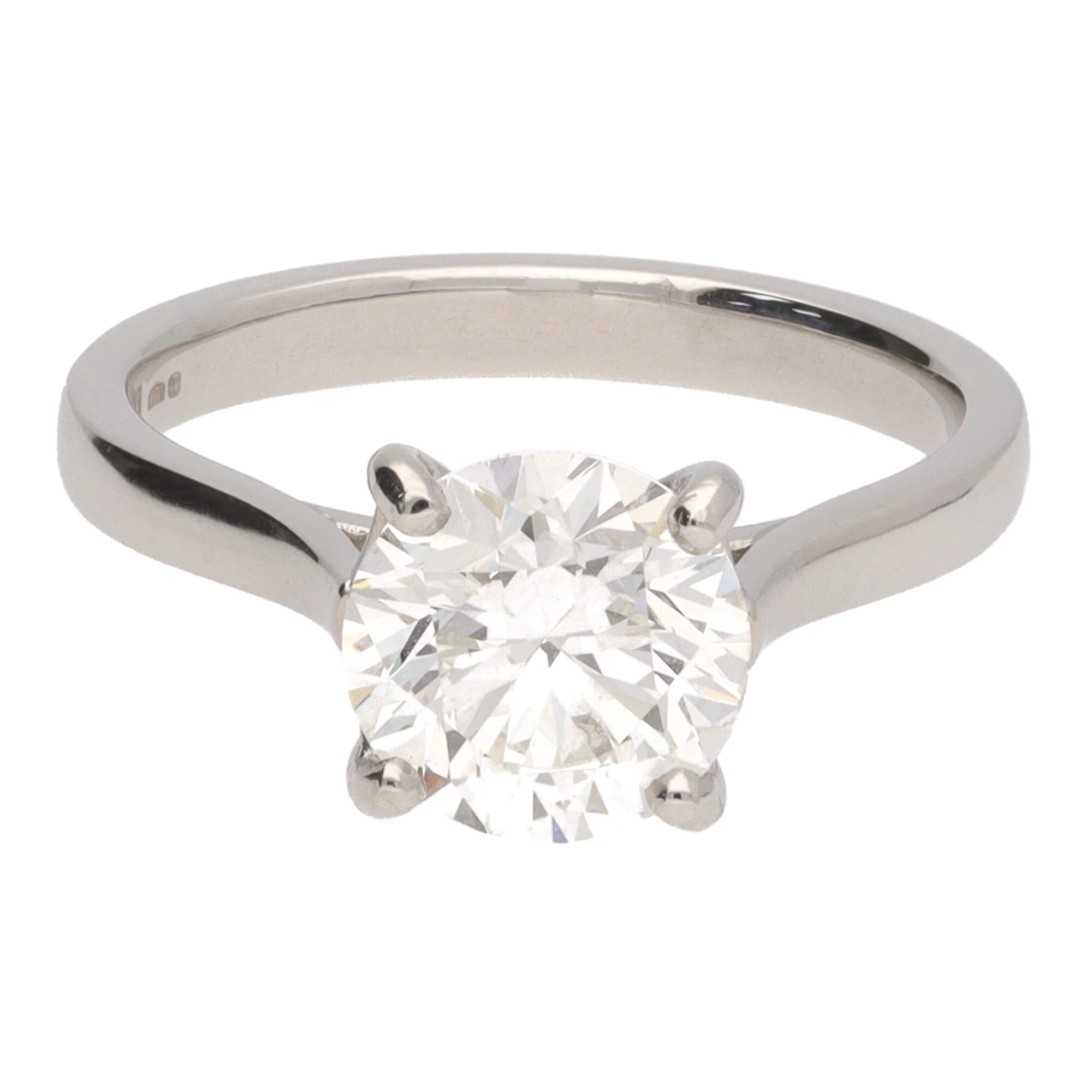 Diamond 2.01ct G SI1 Platinum Single Stone Ring - Image 4