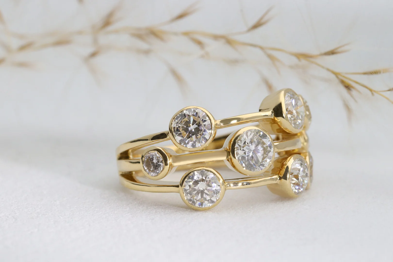 Diamond 2.55ct 18ct Yellow Gold Bubble Ring - Image 2