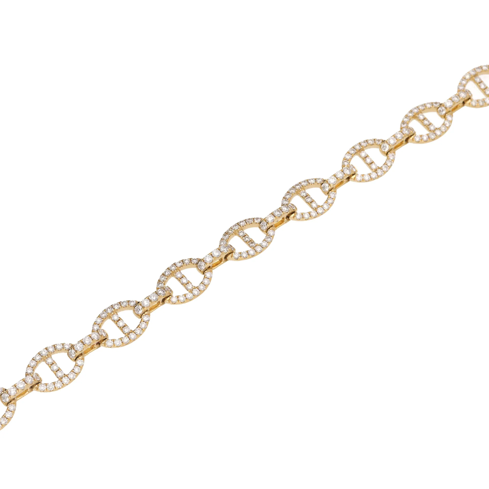 Diamond 2.97ct Oval Bar Link 18ct Yellow Gold Bracelet - Image 3