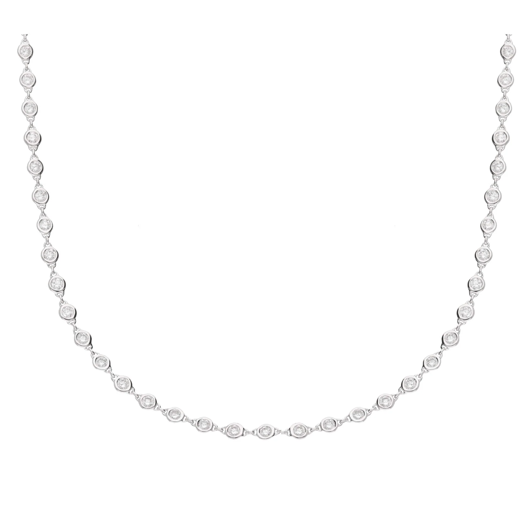 Diamond 2.98ct 18ct White Gold Station Necklace