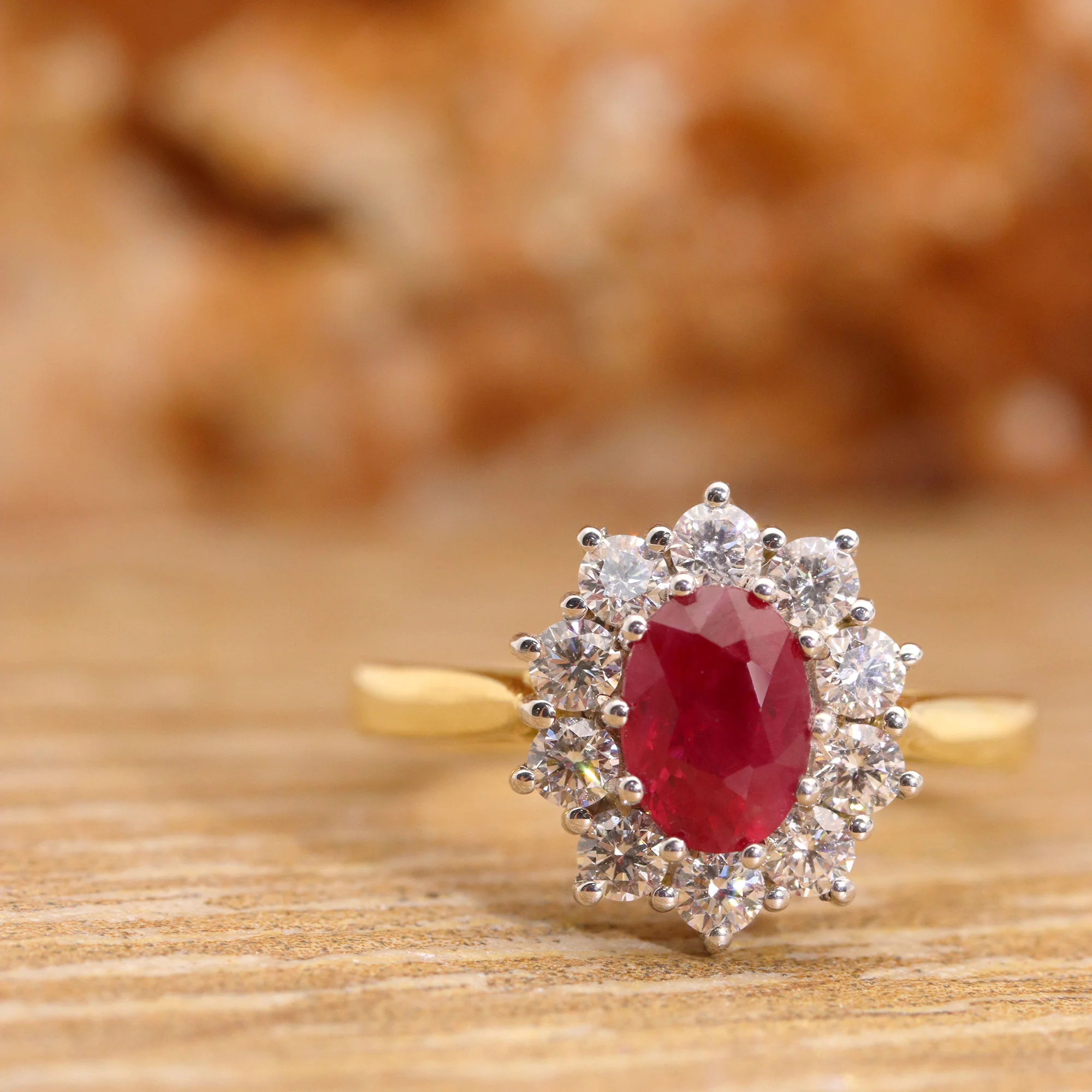 Ruby and Diamond 18ct White Gold Cluster Ring - Image 4