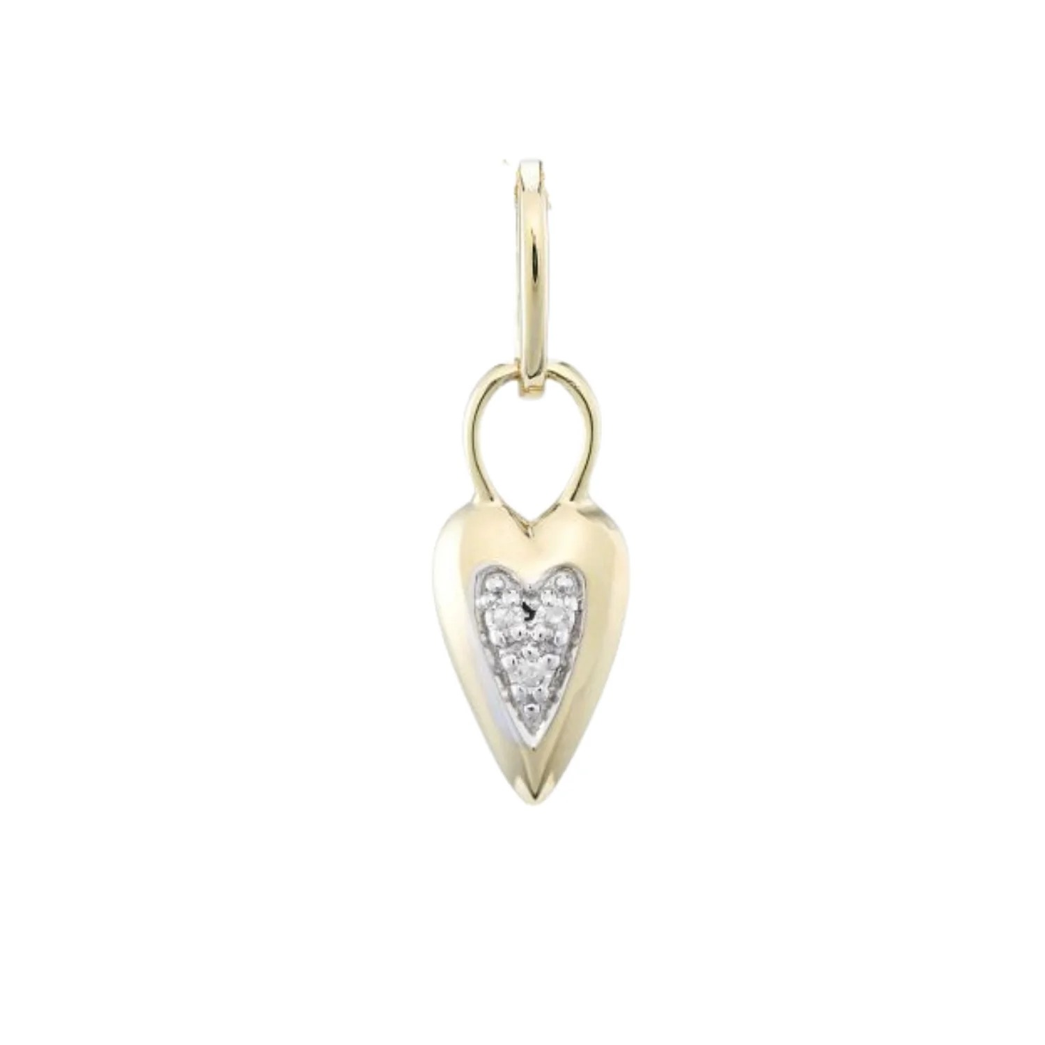 Diamond Heart 9ct Yellow Gold Pendant - Image 2