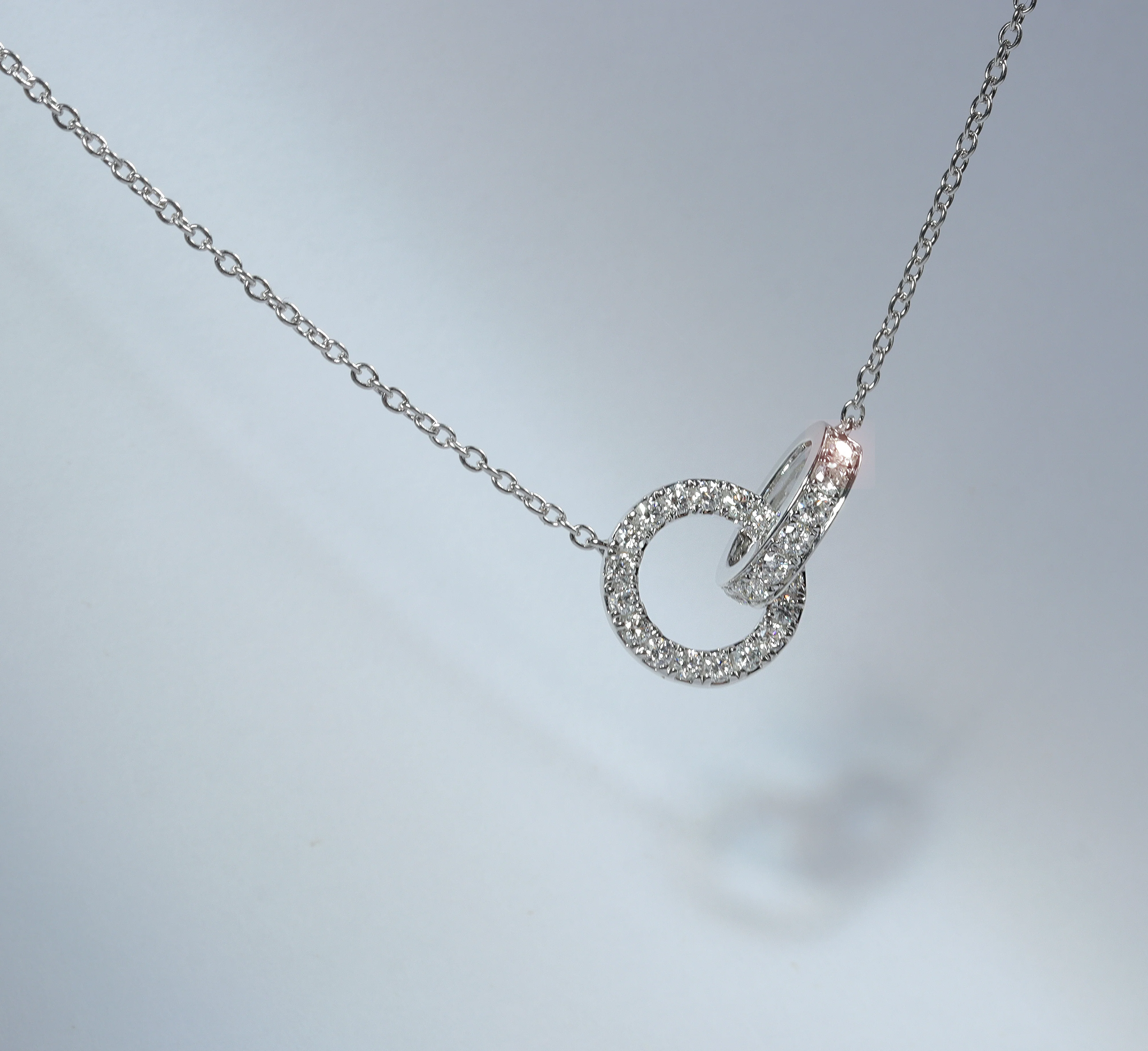 Diamond Interlocking Loops 18ct White Gold Necklace - Image 3
