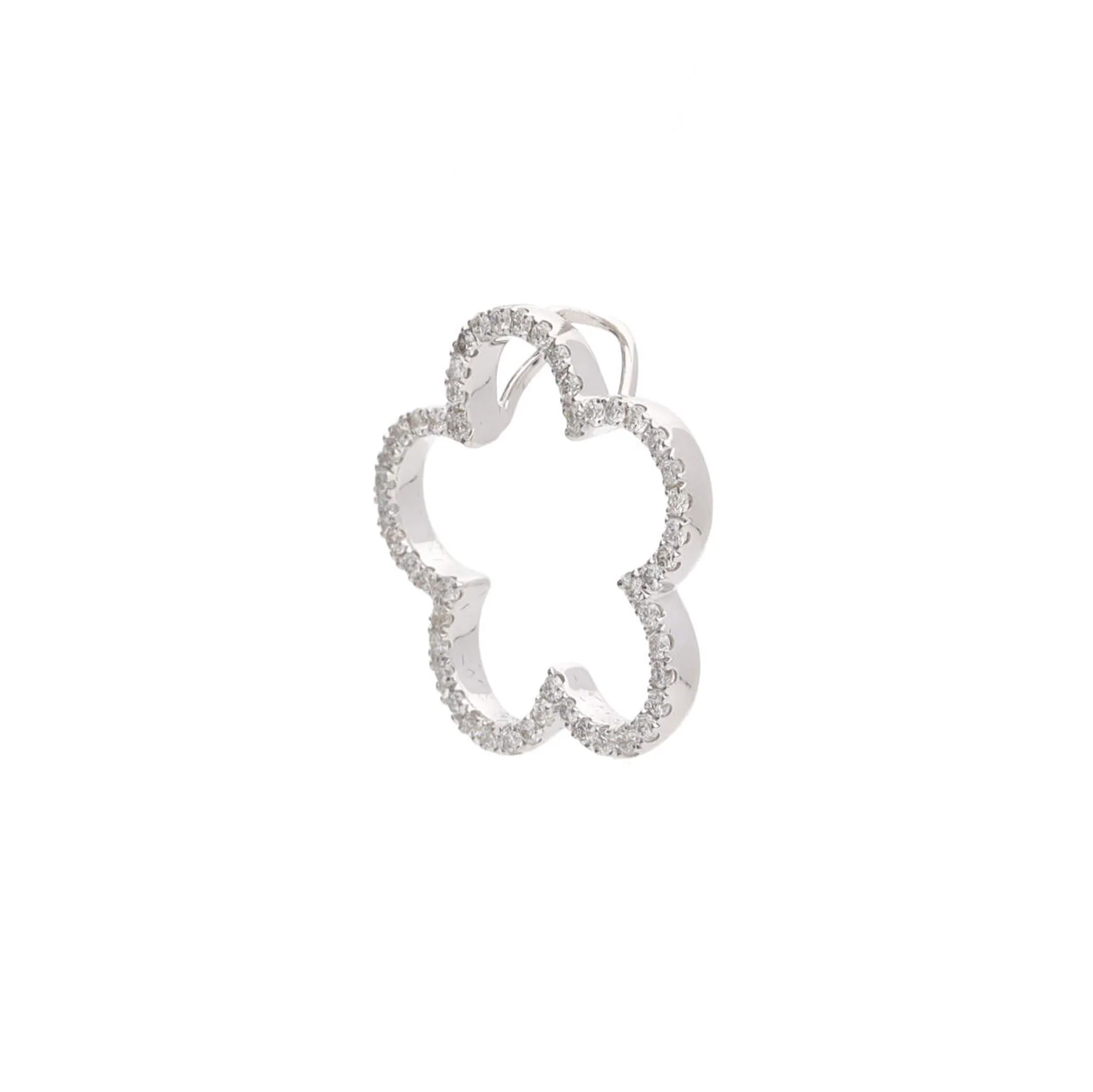 Diamond Open Flower 18ct White Gold Pendant - Image 4
