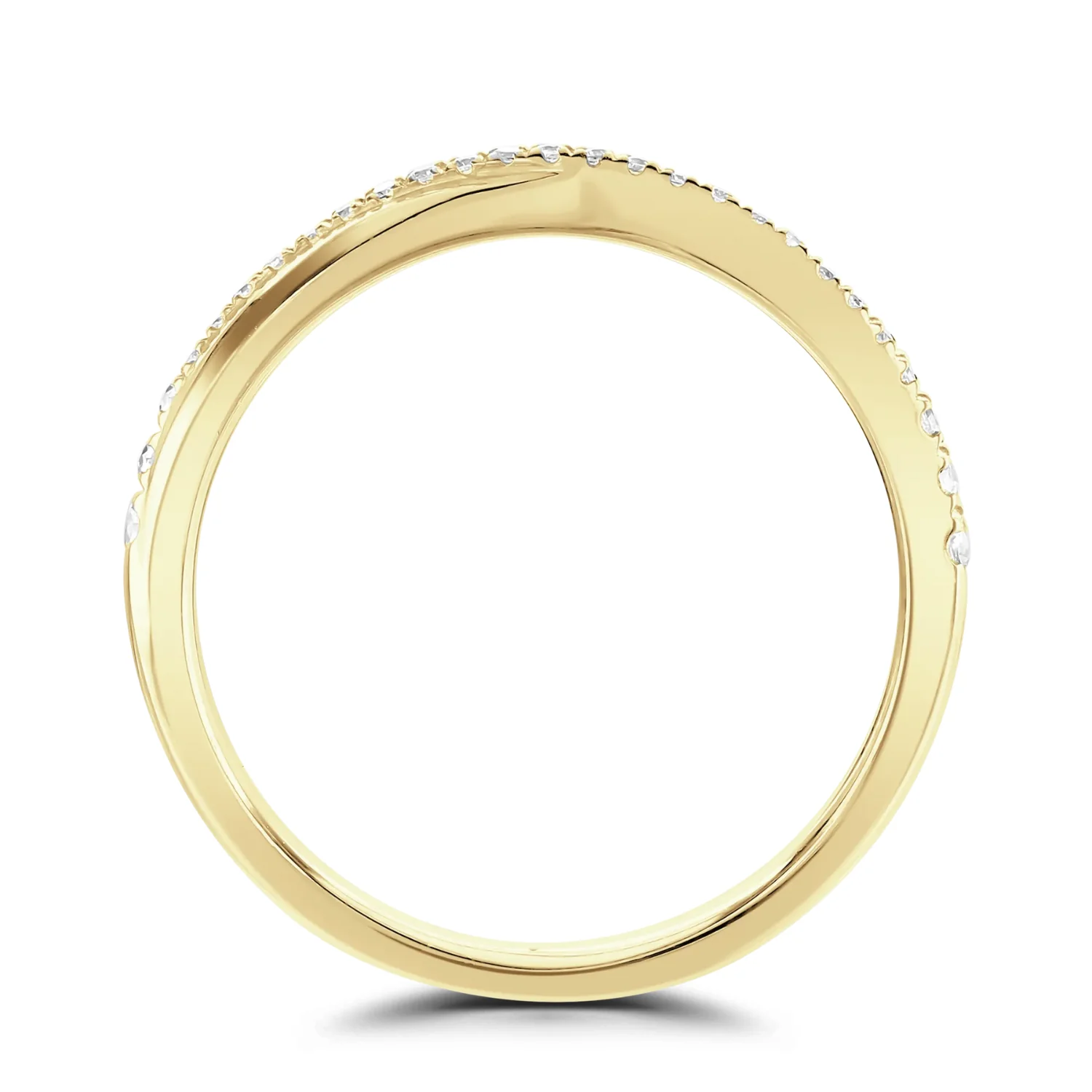 Diamond Set 0.14ct 18ct Yellow Gold Shaped Wedding Ring by Brown & Newirth - Image 2