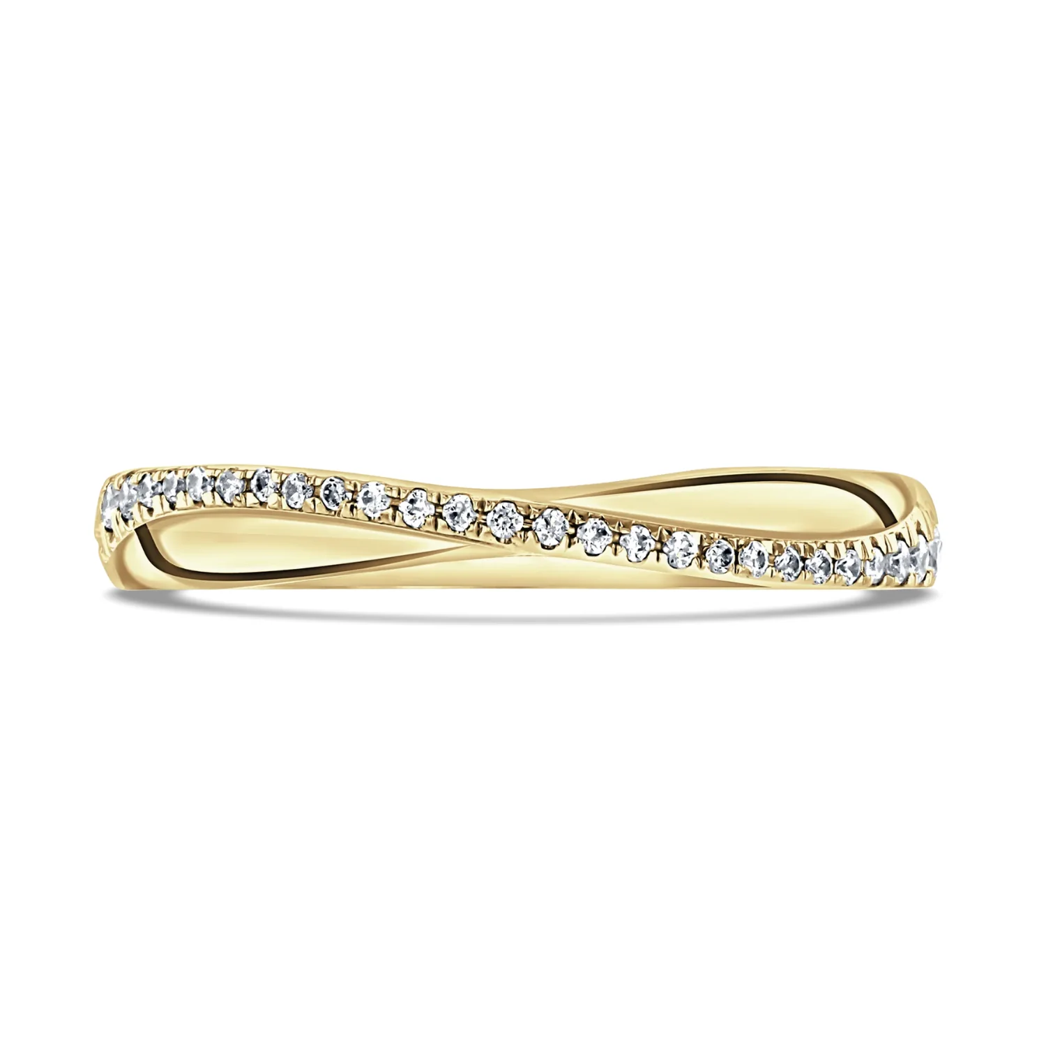 Diamond Set 0.14ct 18ct Yellow Gold Shaped Wedding Ring by Brown & Newirth - Image 3