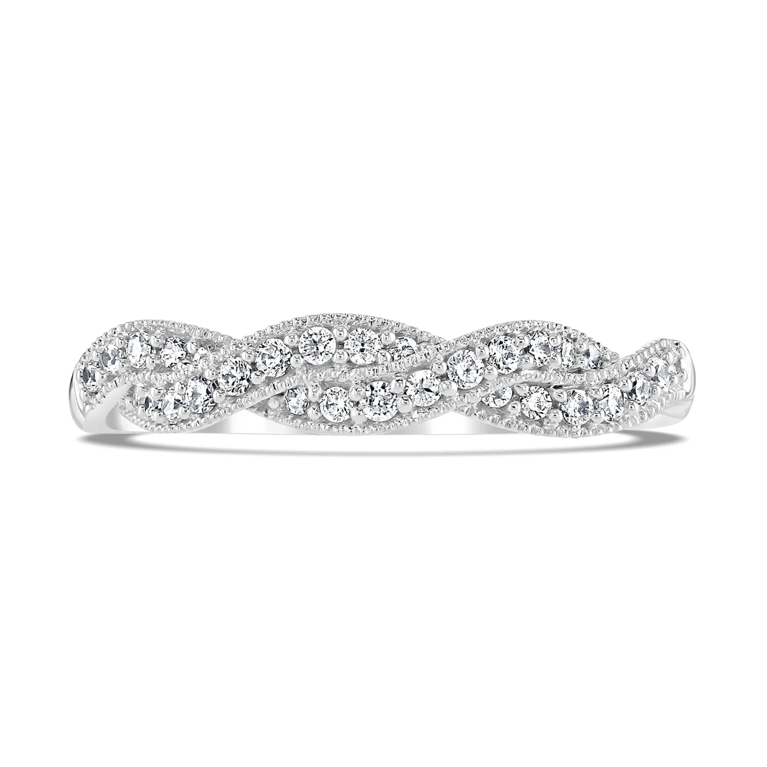 Diamond Set Rope Twist 18ct White Gold Ring by Brown & Newirth - Image 2