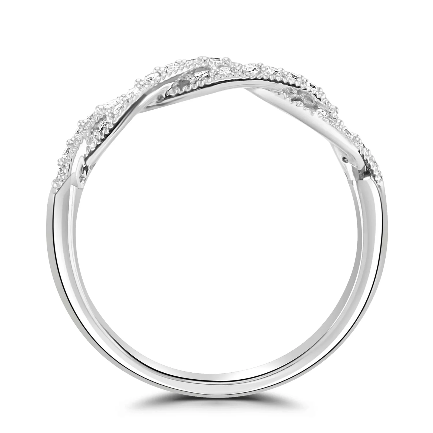 Diamond Set Rope Twist 18ct White Gold Ring by Brown & Newirth - Image 3