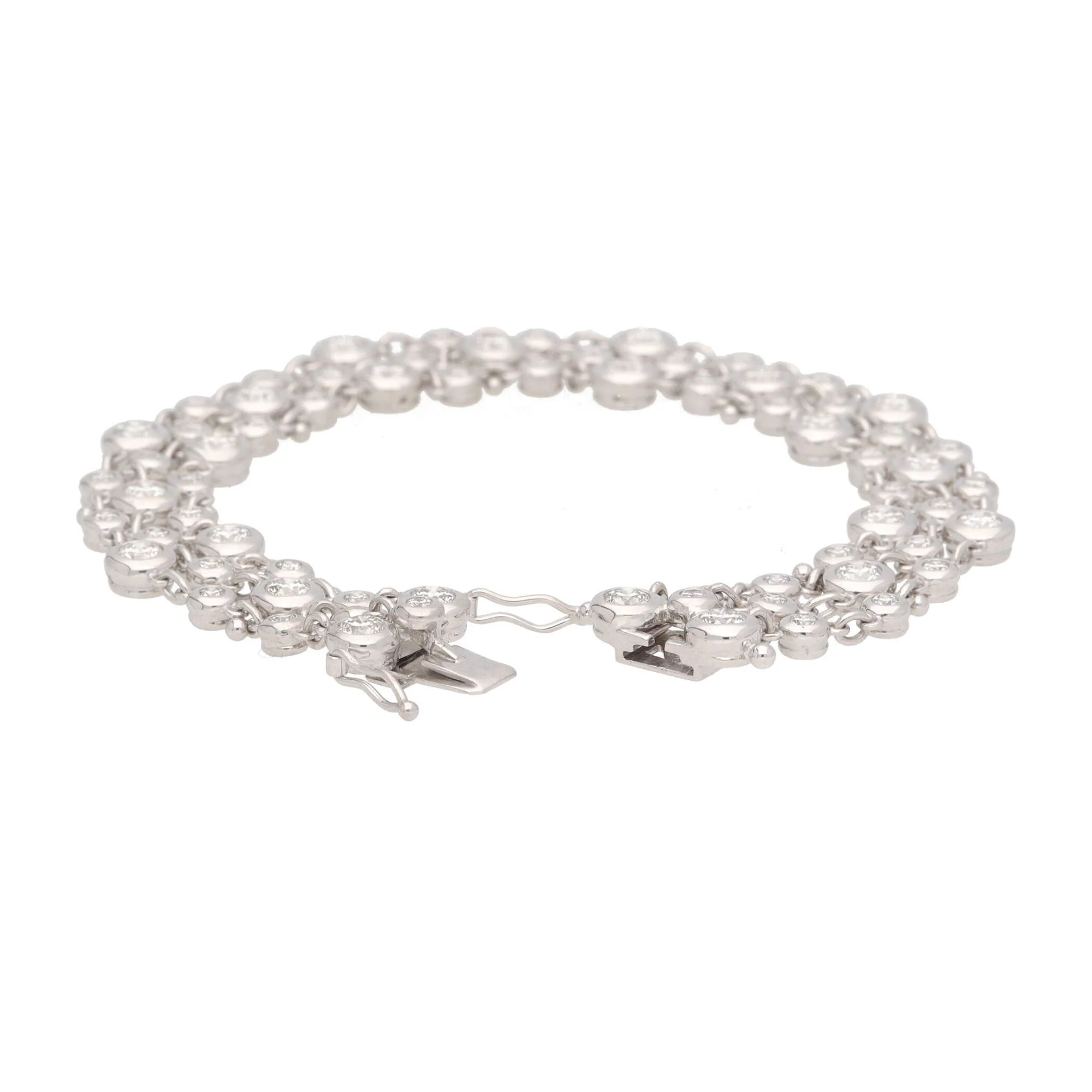 Diamond Three Strand 18ct White Gold Bracelet - Image 2