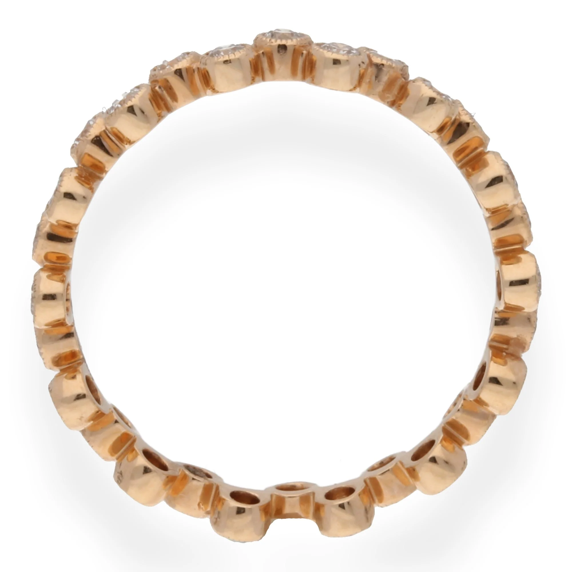 Diamond Zig-Zag 18ct Rose Gold Stacking Eternity Ring - Image 2