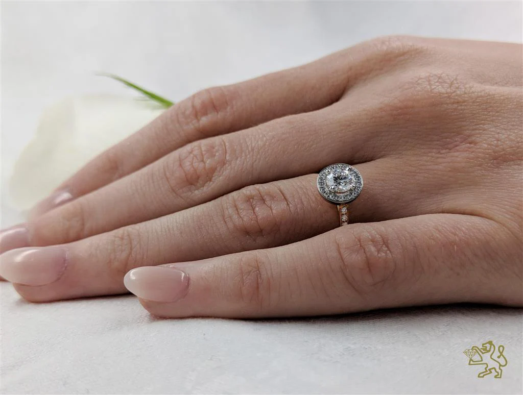 Dulcina Halo 0.50ct Diamond Rose Gold/Platinum Ring - Image 2