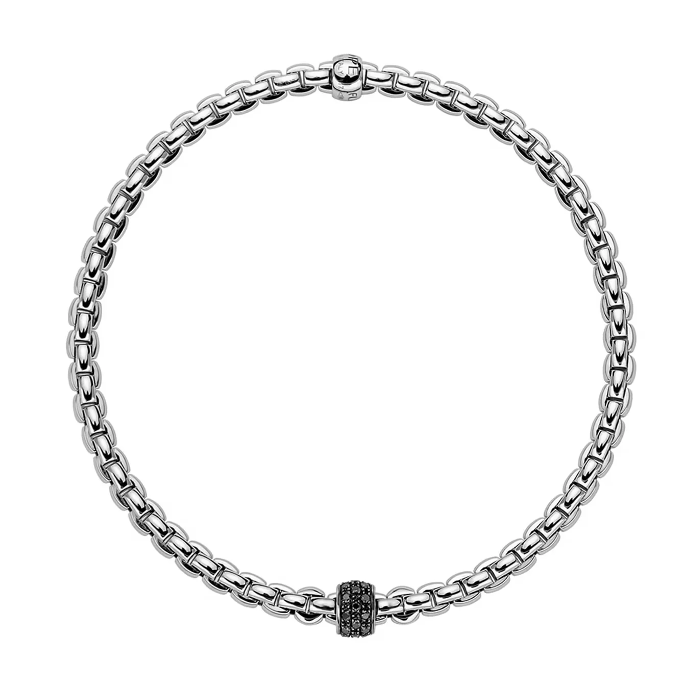 Eka Tiny 18ct White Gold 0.20ct Black Diamond Set Bracelet Large - Image 2