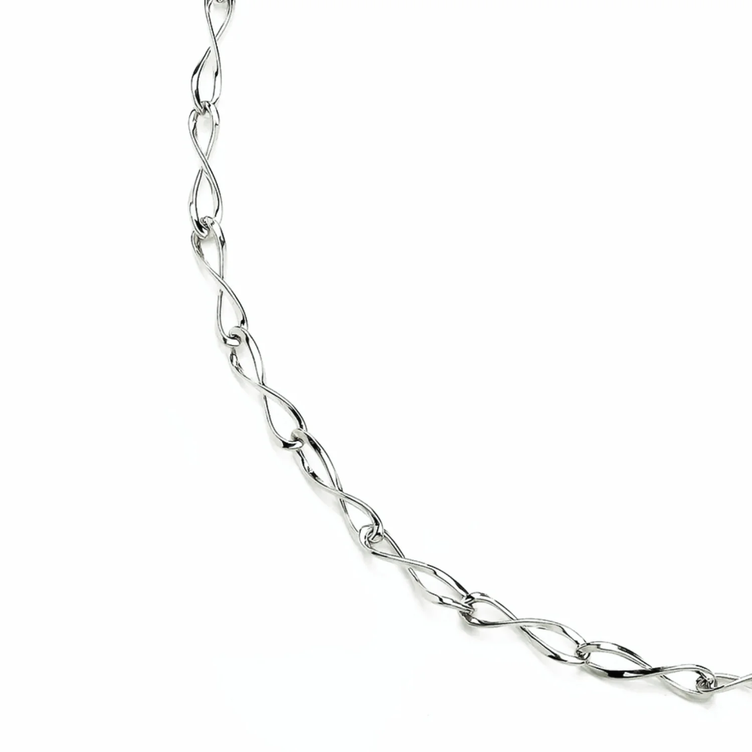 Elongated Infinity Link 9ct White Gold Necklace - Image 2