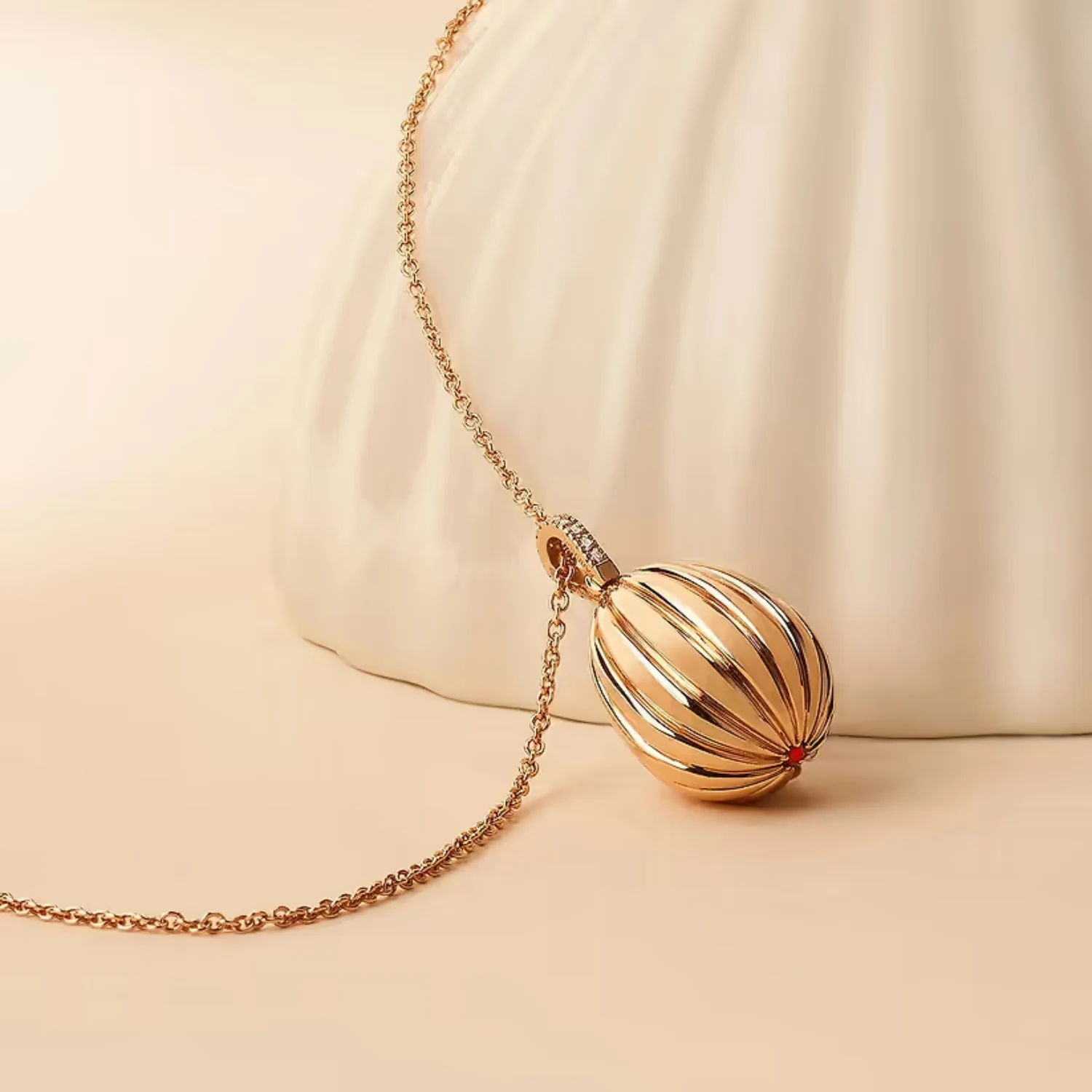 Fabergé Heritage Forever 180 Anniversary Egg Pendant 18ct Rose Gold Diamond and Ruby - Image 6