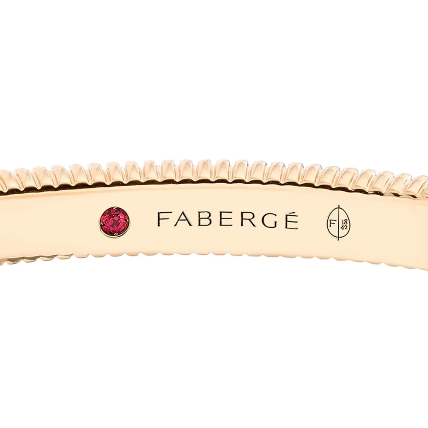 Fabergé Love By Fabergé Fluted Bracelet 18ct Rose Gold Rainbow Multicoloured Gemstone - Image 4