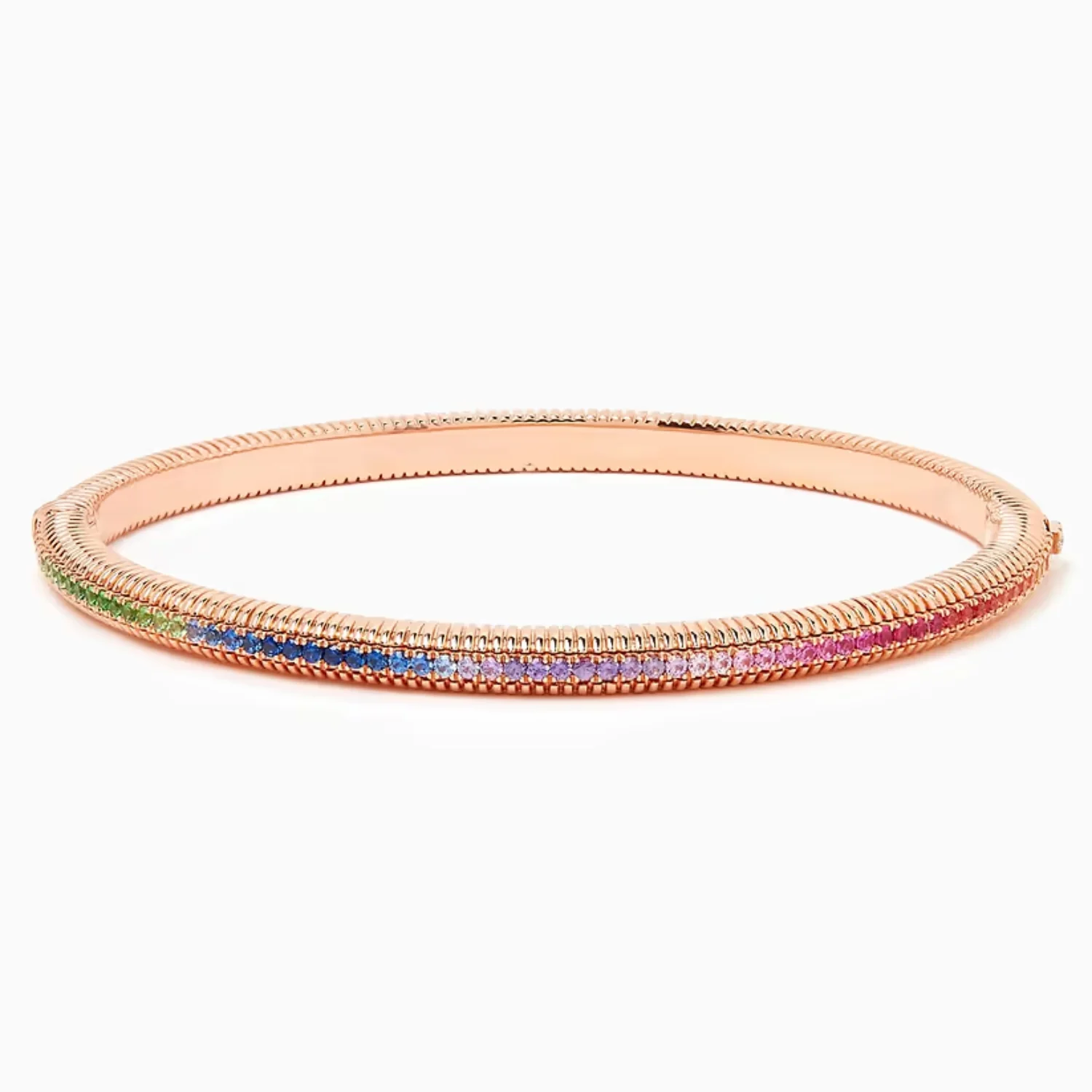 Fabergé Love By Fabergé Fluted Bracelet 18ct Rose Gold Rainbow Multicoloured Gemstone - Image 6
