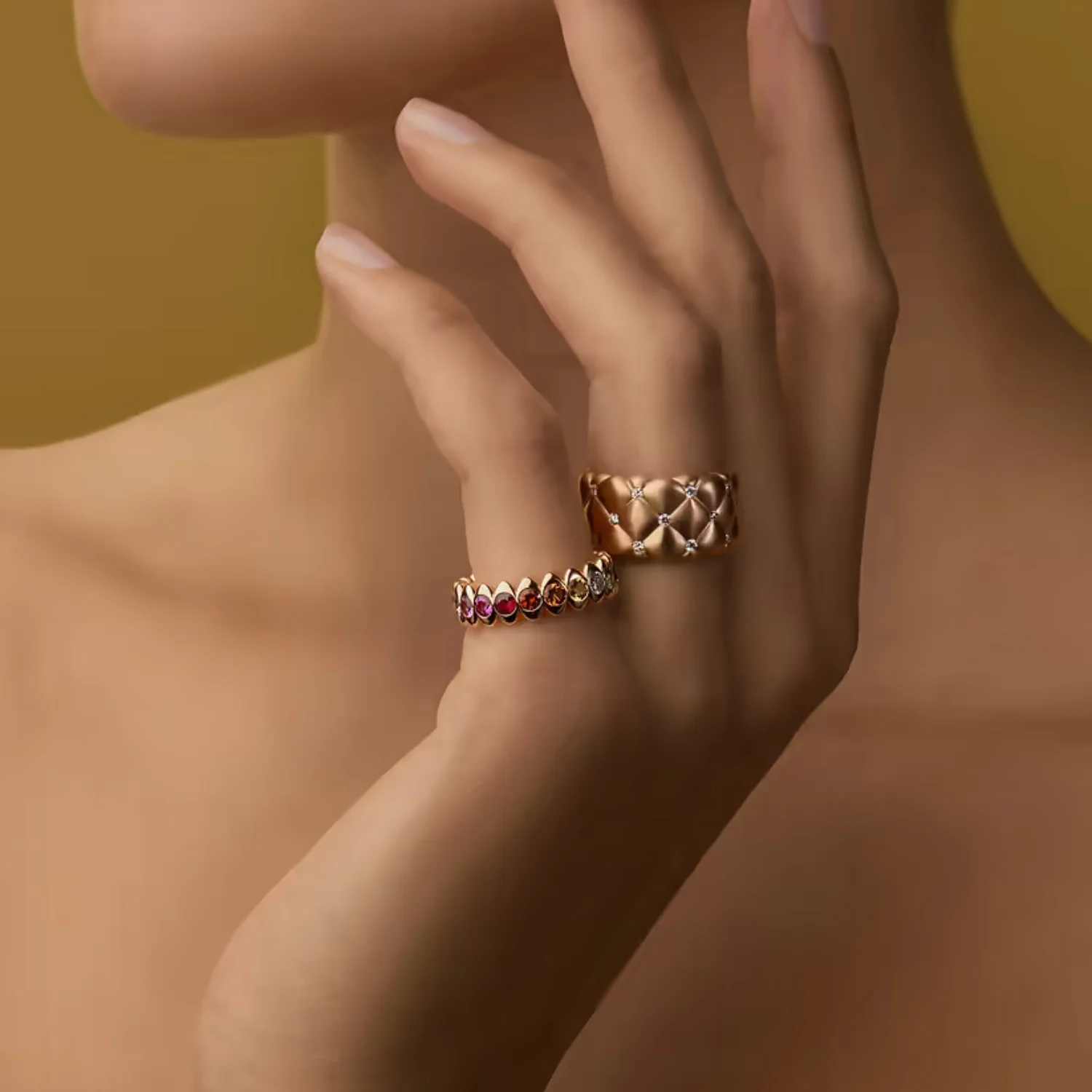 Fabergé Crown Quilted Ring with Diamonds (L.5) - Image 5