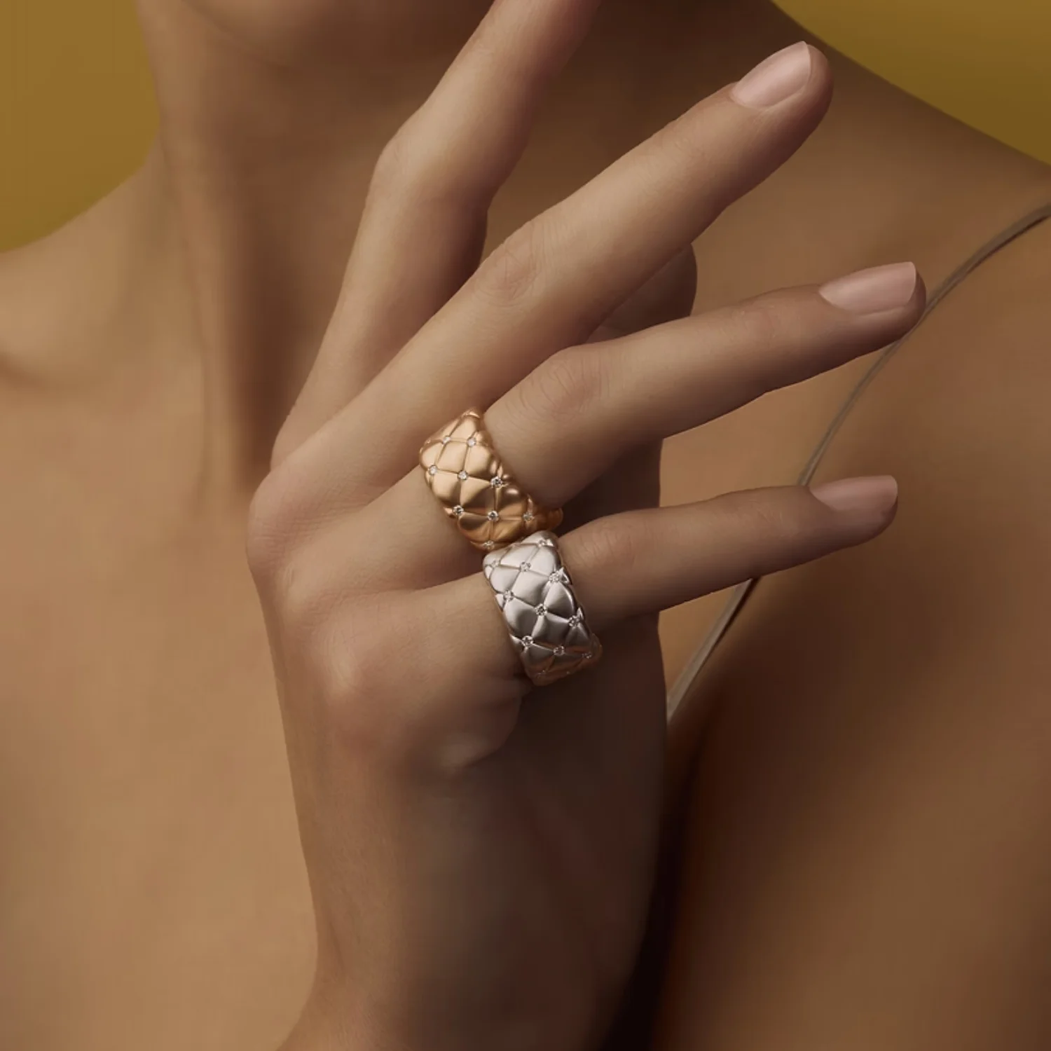 Fabergé Crown Quilted Ring with Diamonds (L.5) - Image 9