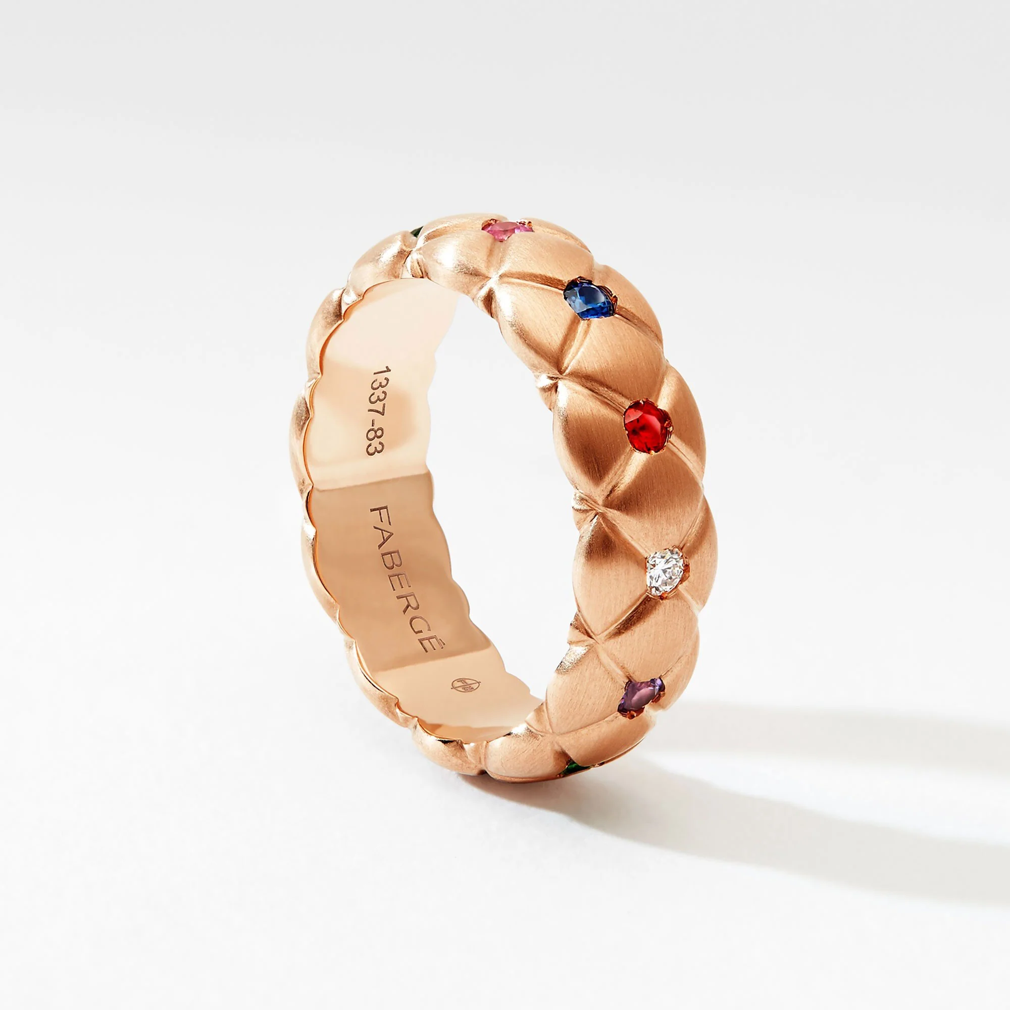 Fabergé Crown Small Quilted Ring with Mixed Gemstones (N) - Image 2
