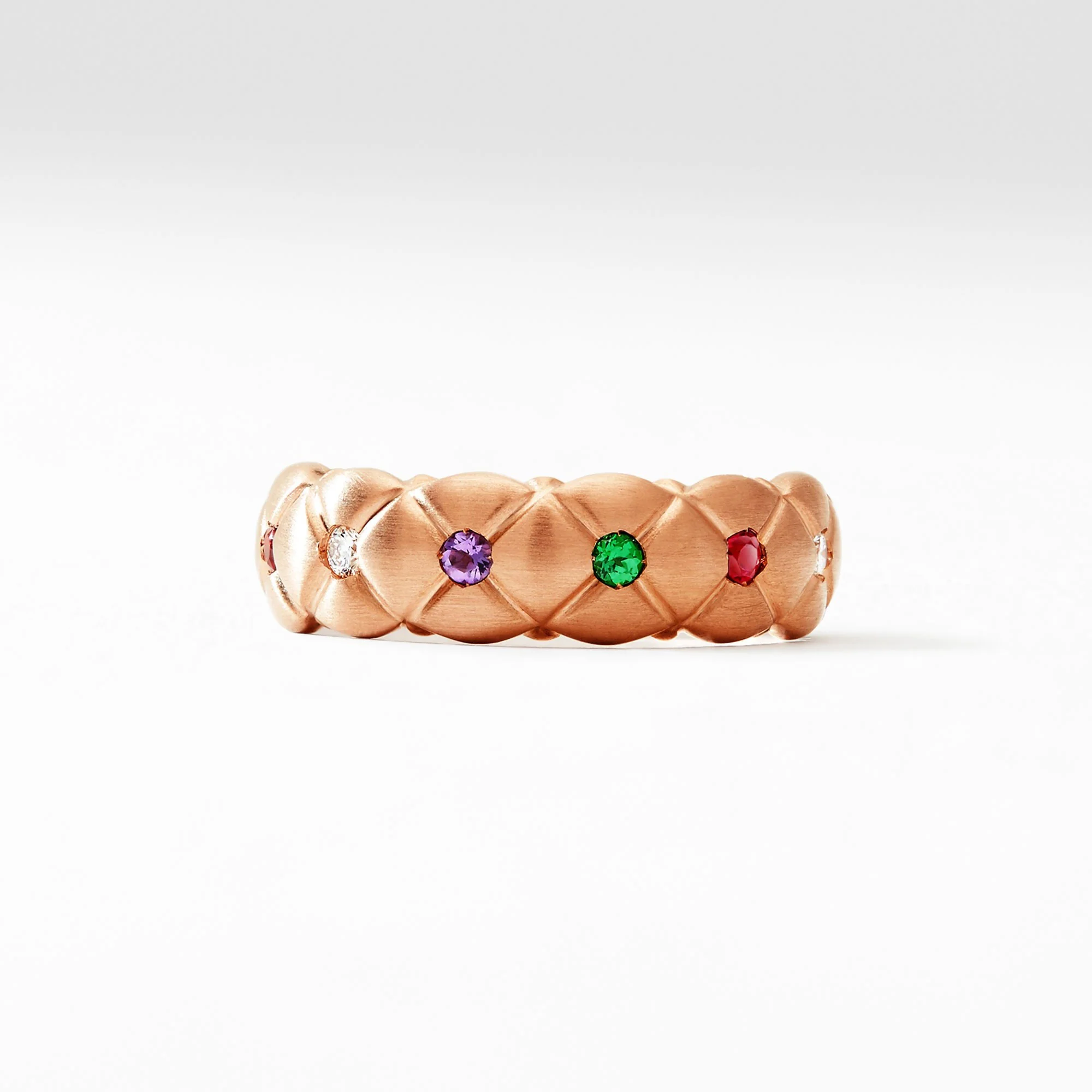 Fabergé Crown Small Quilted Ring with Mixed Gemstones (N) - Image 3