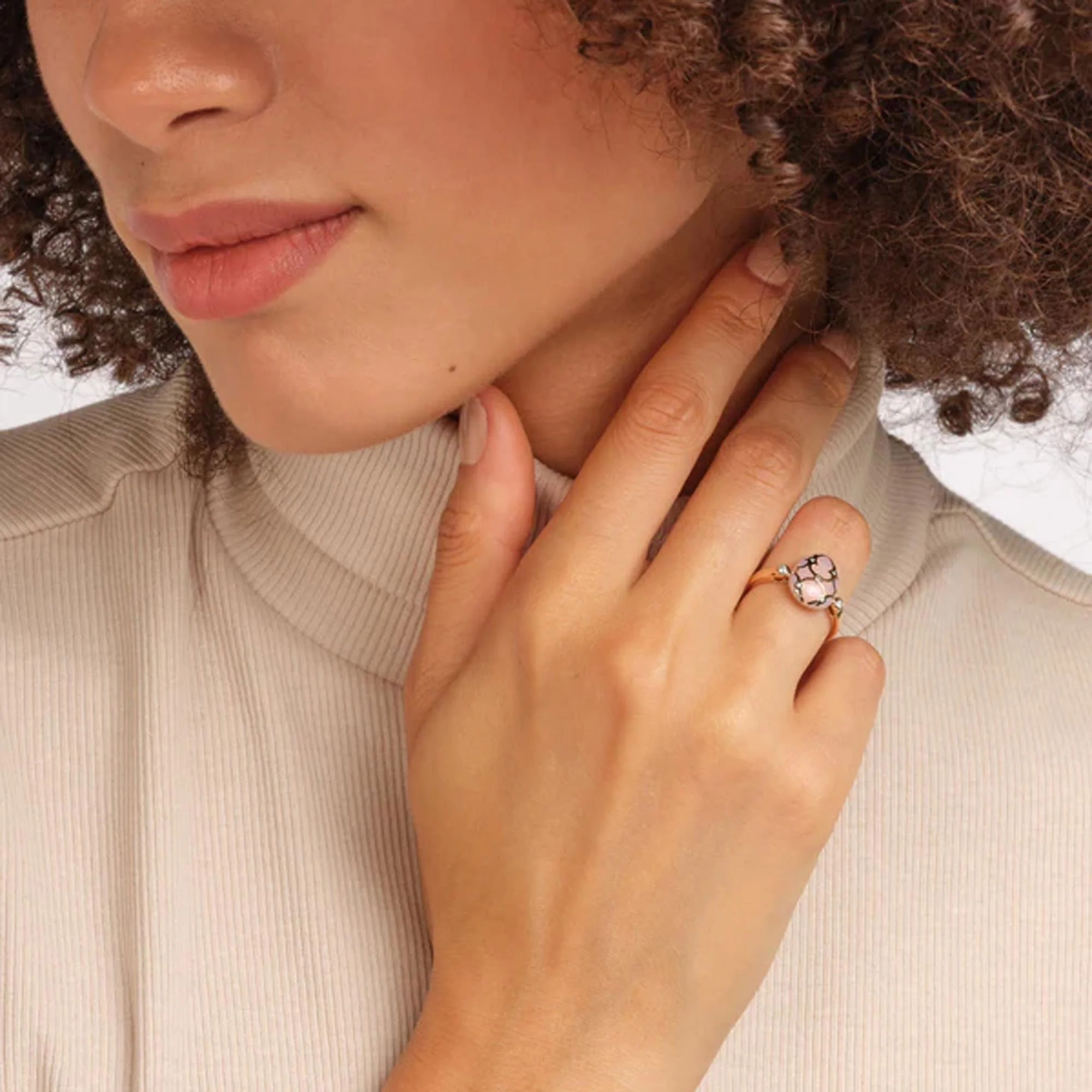 Fabergé Heritage Forever Egg Ring 18ct Rose Gold Guilloché Enamel (M) - Image 2