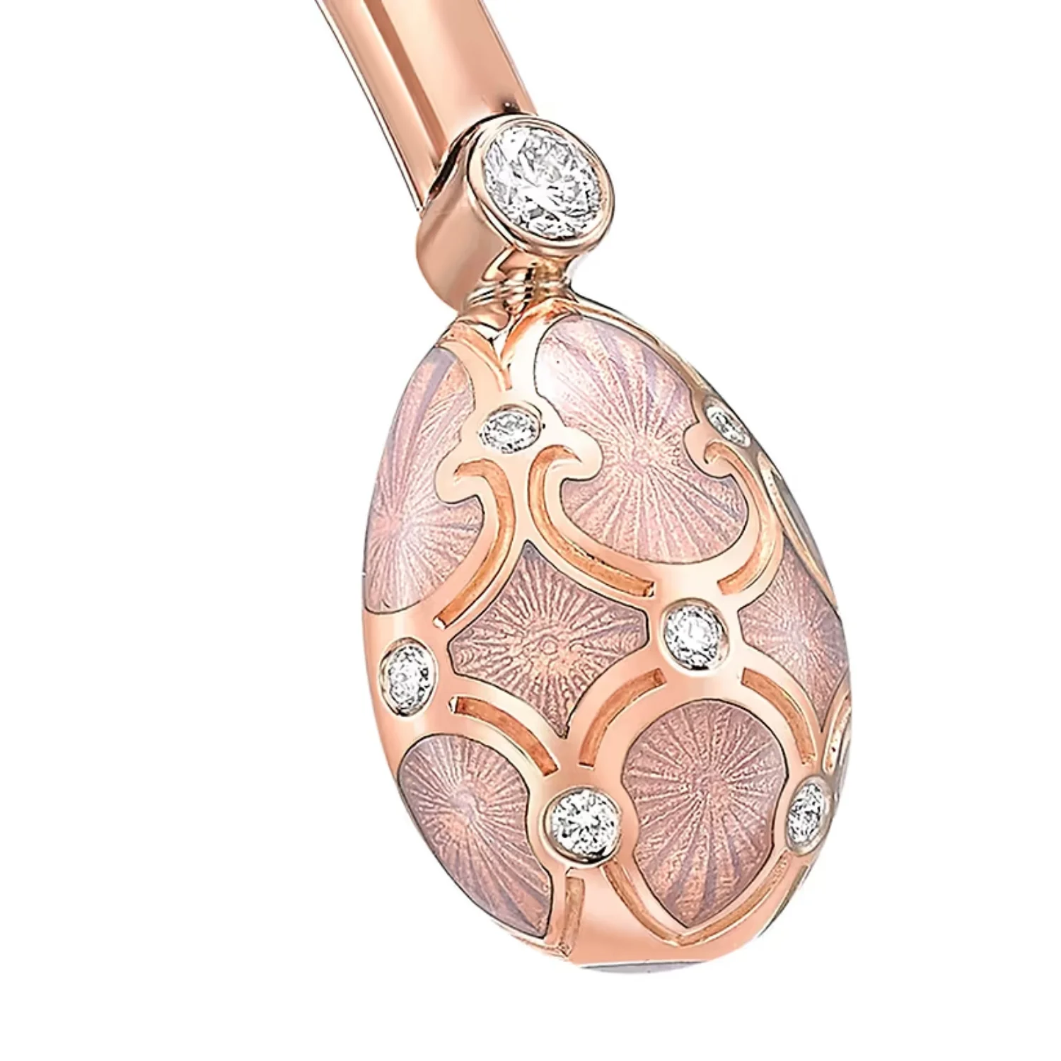 Fabergé Heritage Forever Open Bracelet 18ct Yellow Gold Pink Guilloché Enamel - Image 3