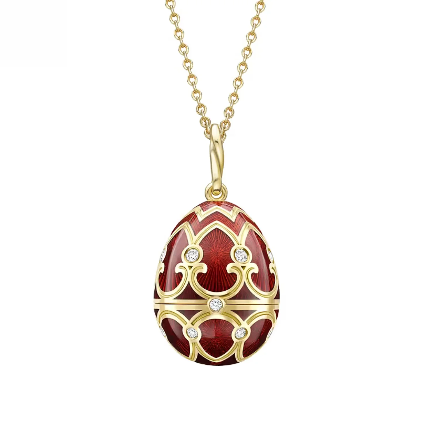Fabergé Heritage Year of the Dragon Surprise Pendant 18ct Yellow Gold Red Guilloché Enamel - Image 2