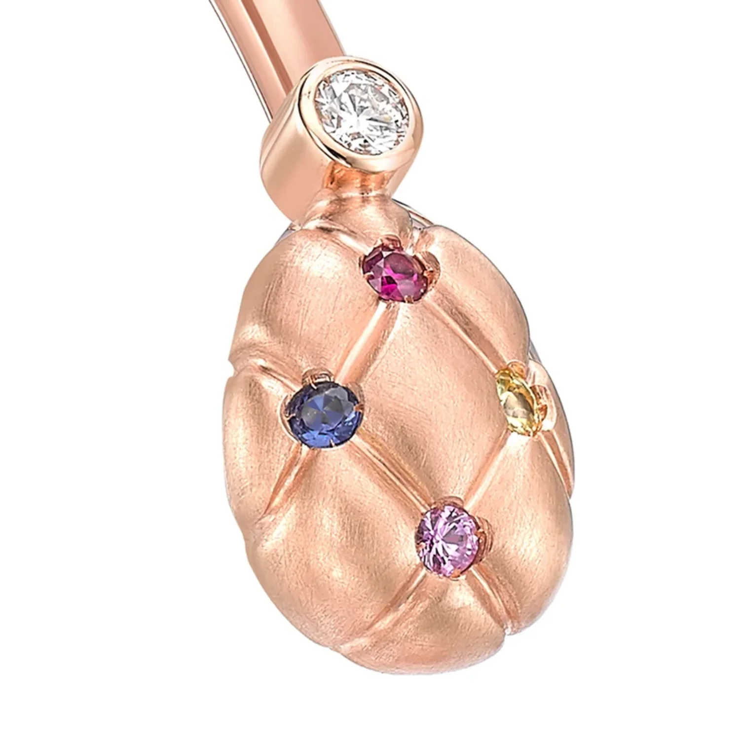 Fabergé Heritage Forever Quilted Open Bangle 18ct Rose Gold Multicolour Gemstone Set - Image 3