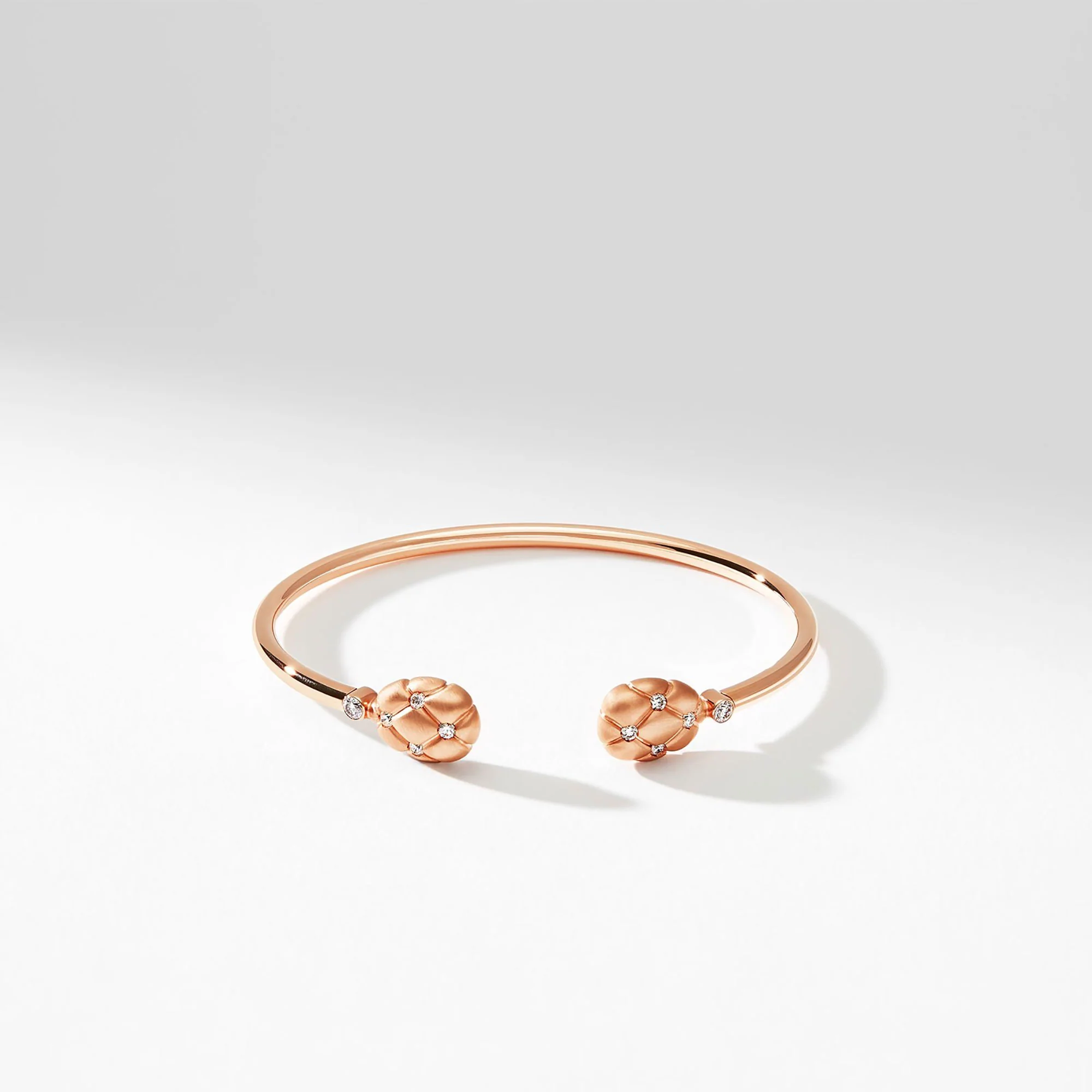 Fabergé Heritage Forever Quilted Open Bangle Diamond 18ct Rose Gold - Image 2