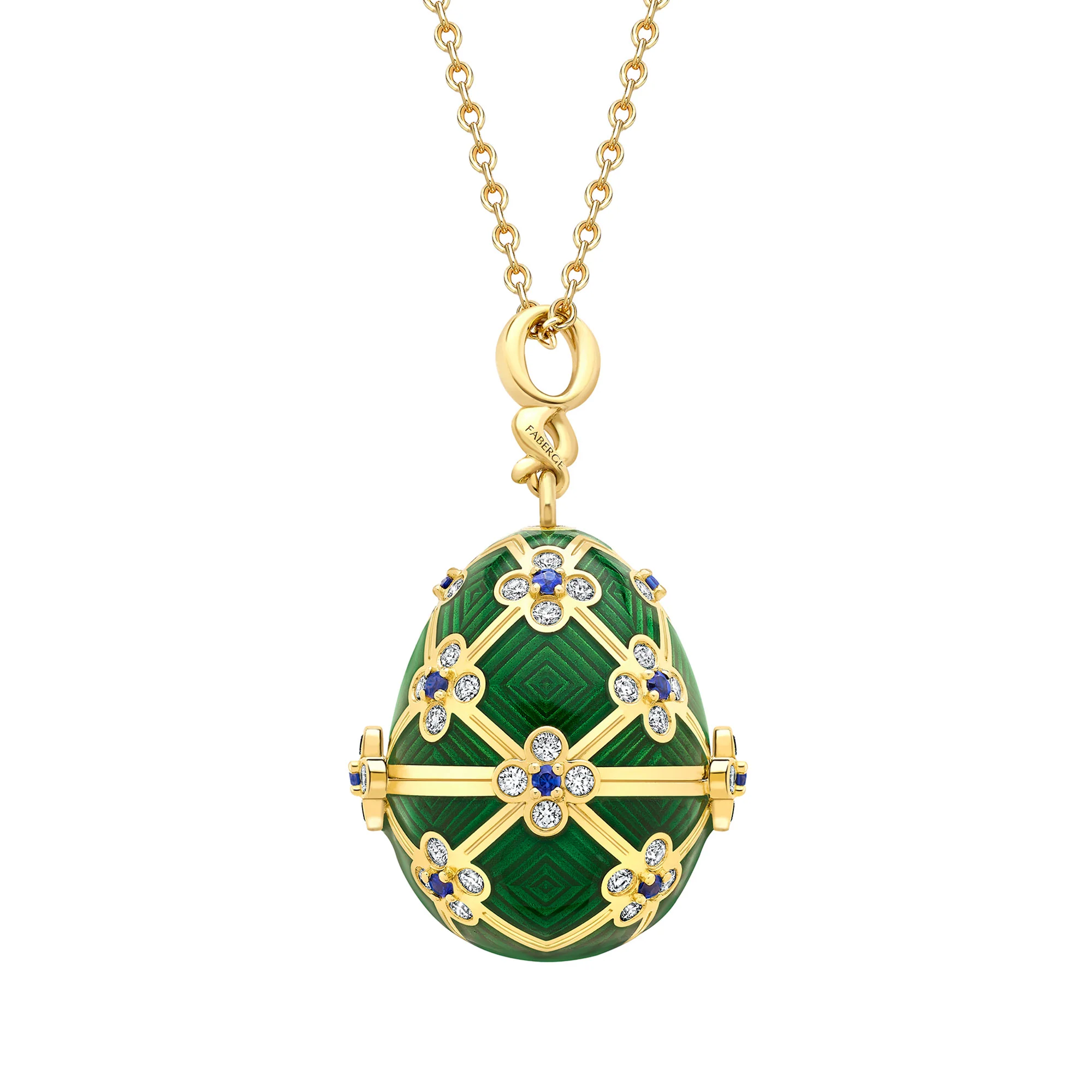 Fabergé Heritage Fabergé x 007 Special Edition Octopussy Pendant 18ct Yellow Gold & Green Guilloché Enamel - Image 3