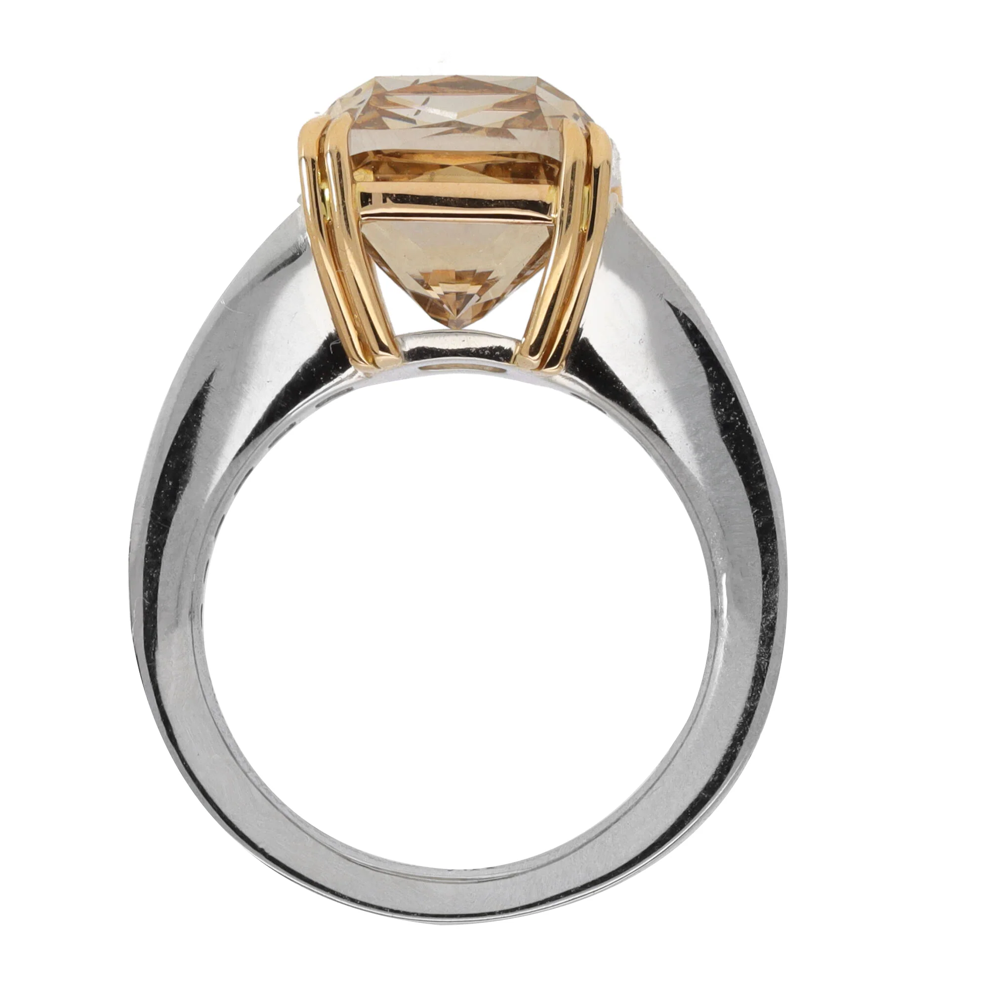 Fancy Light Brown 7.01ct Natural Diamond Platinum Ring - Image 5