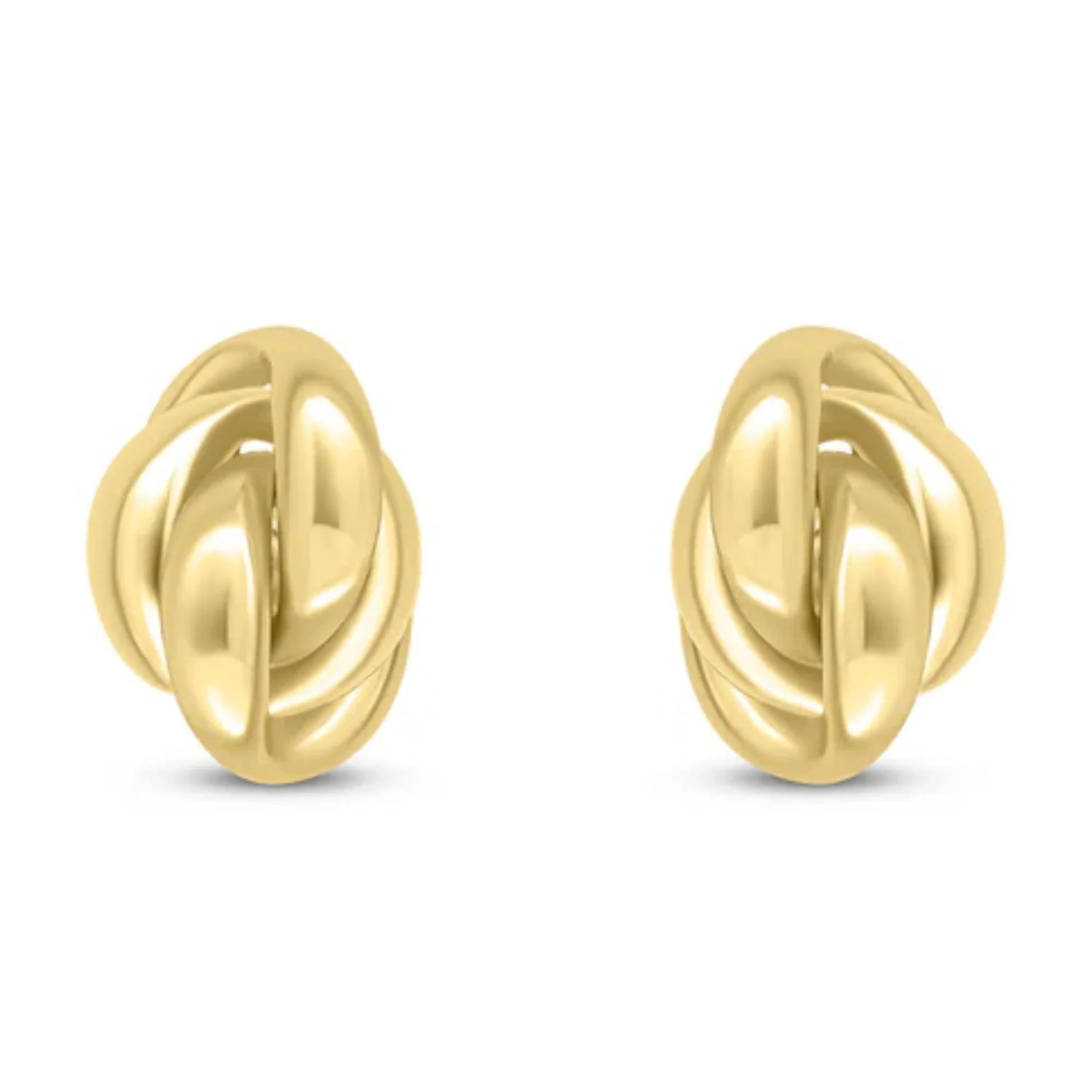 Fancy Oval 9ct Yellow Gold Knot Stud Earrings