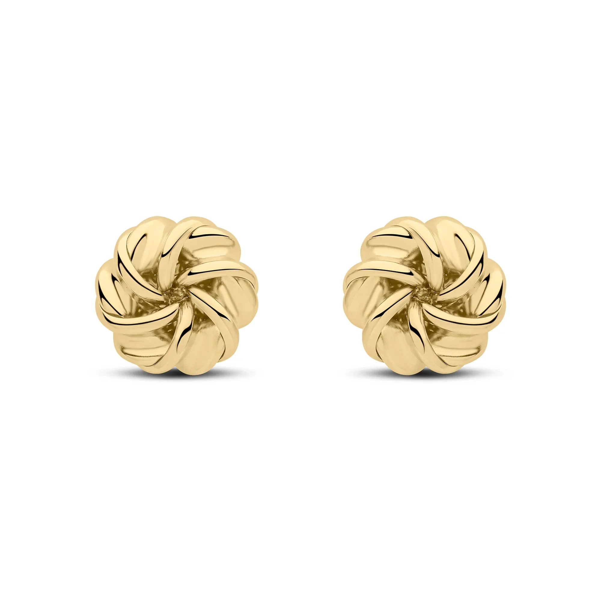 Fancy Swirl 9ct Yellow Gold Stud Earrings - Image 2