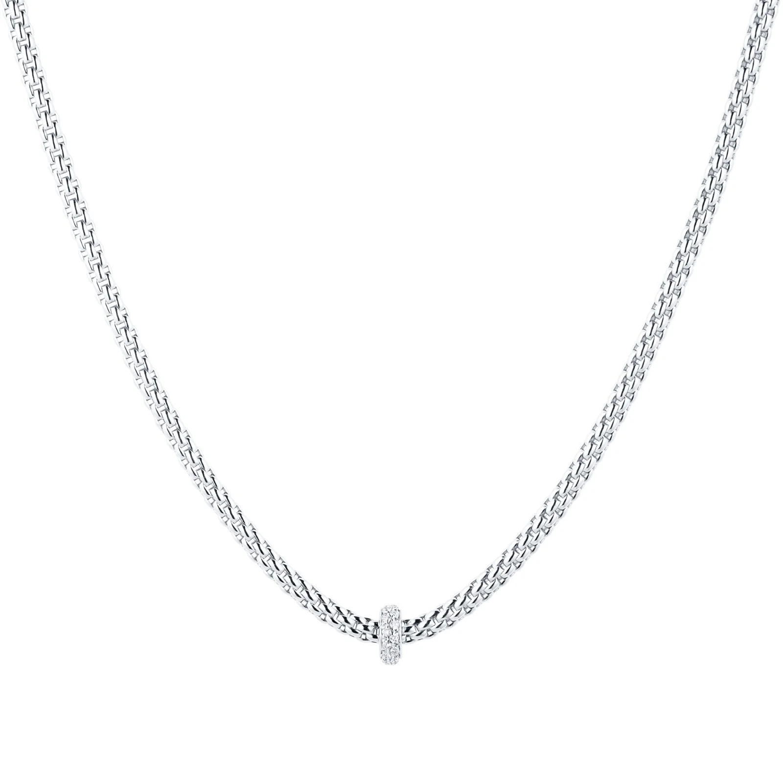 Flex'it Prima 18ct White Gold 0.18ct Diamond Set Necklace 43cm - Image 2