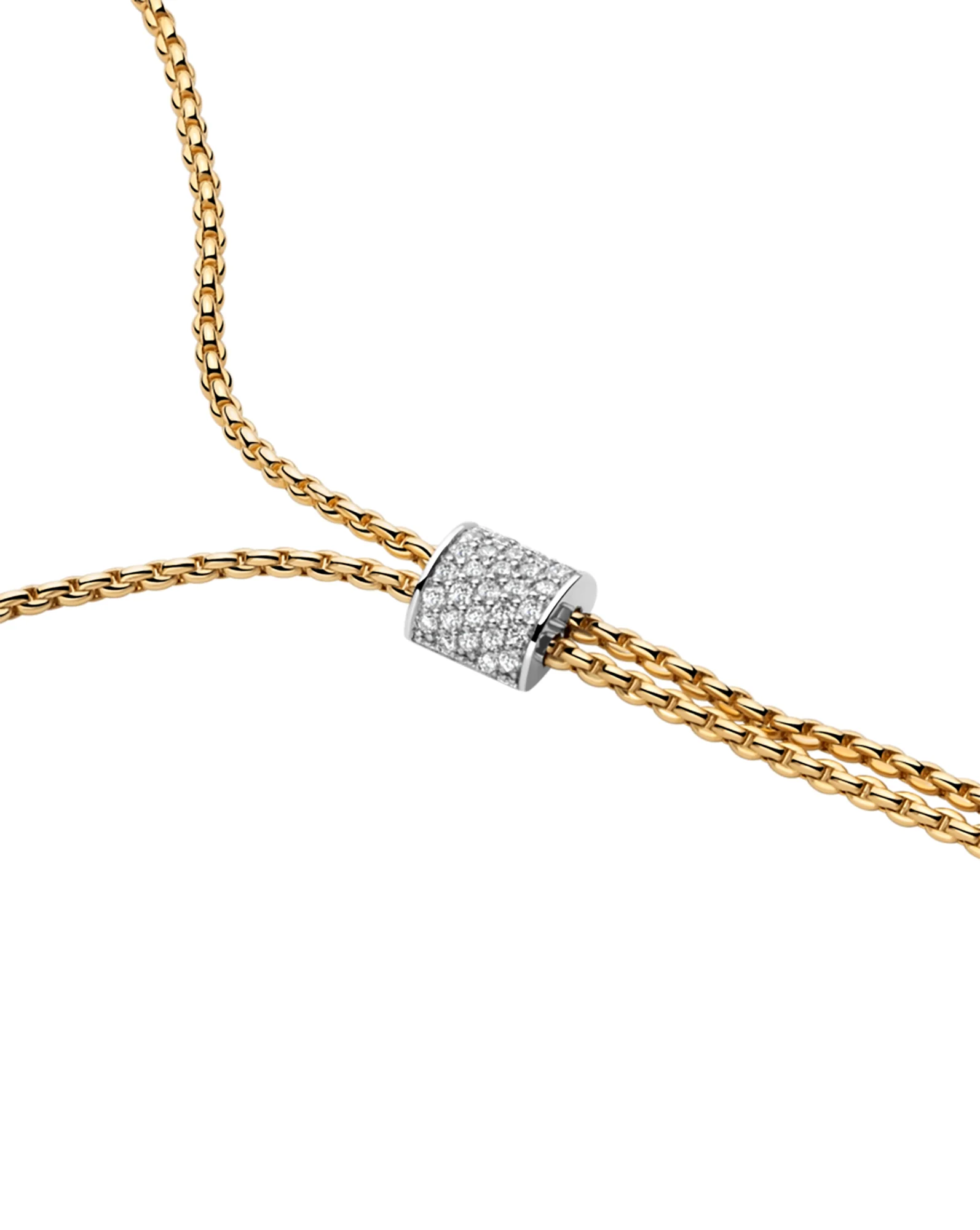 FOPE Aria 18ct Yellow Gold 0.48ct Diamond Set Lariat Necklace 70cm - Image 2