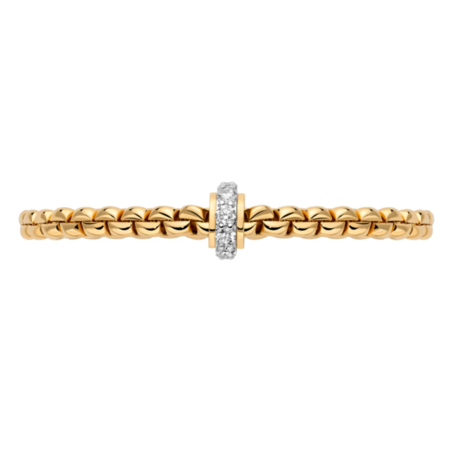 Fope Eka 18ct Yellow Gold 0.89ct Diamond Set Bracelet Medium - Image 3
